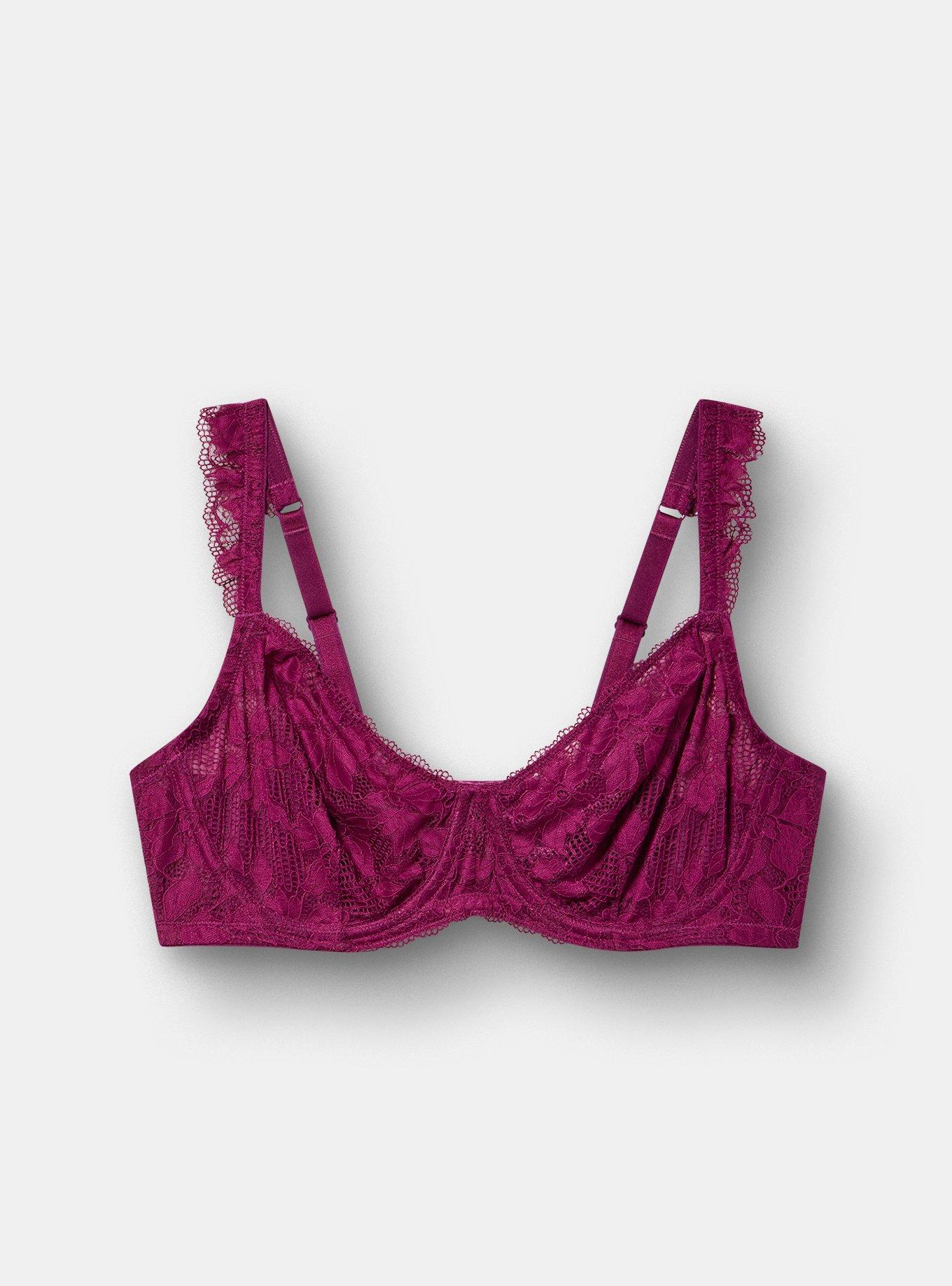Ava Balconette Unlined Lace Bra, PLUM CASPIA, hi-res