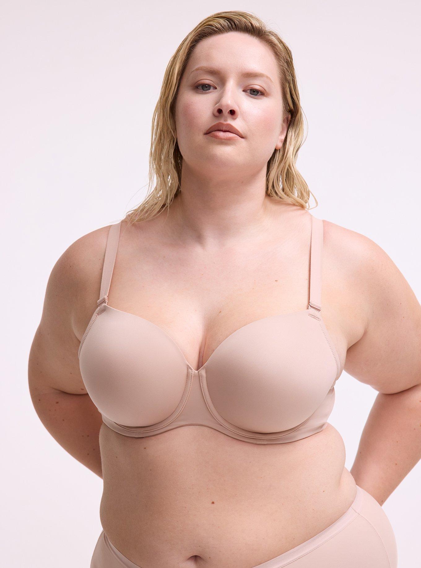 Plus Size Full Coverage Lightly Lined Smooth Bra, ROSE DUST, hi-res