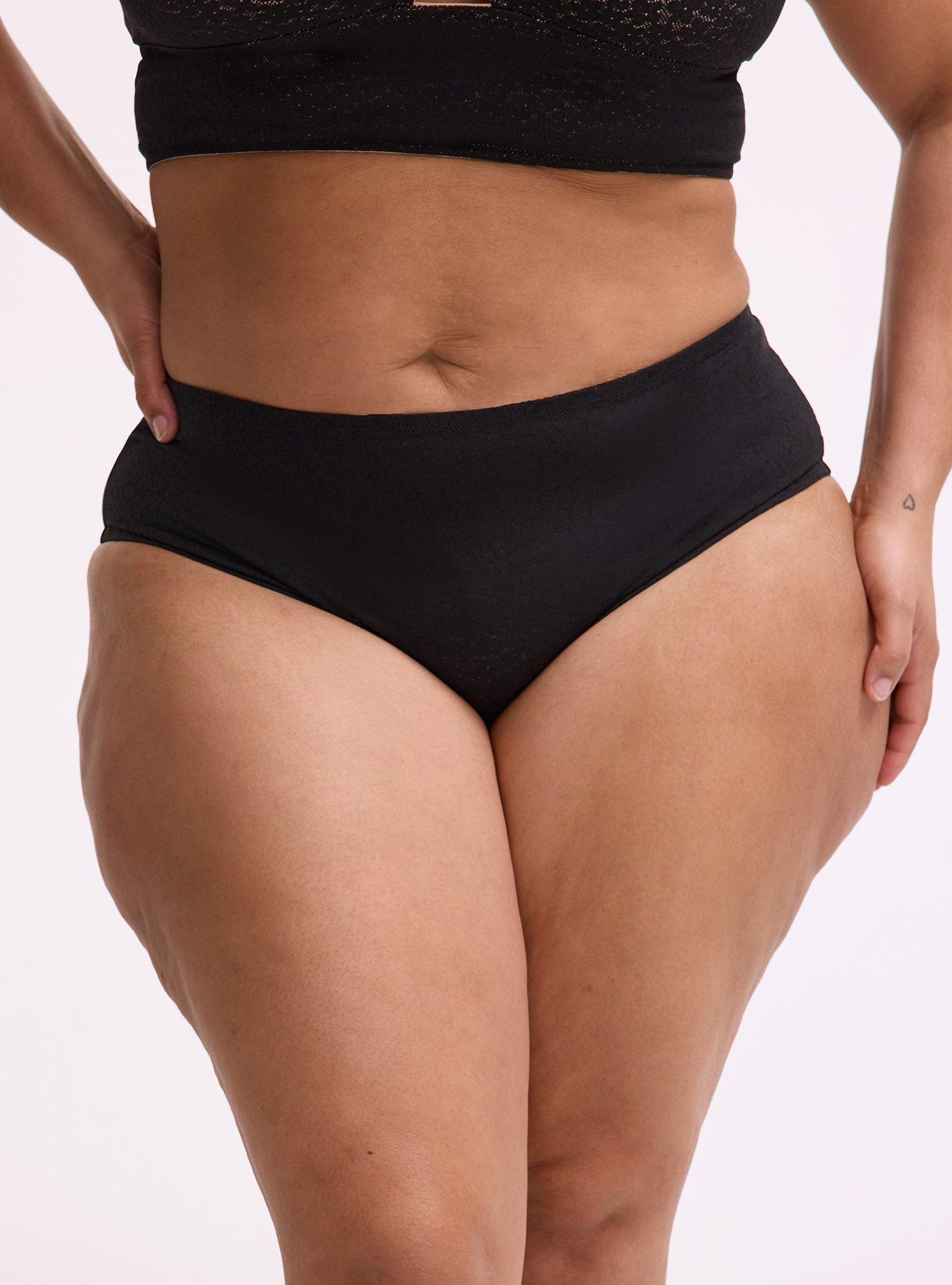 Lila Lace Mid-Rise Cheeky Panty, RICH BLACK, alternate