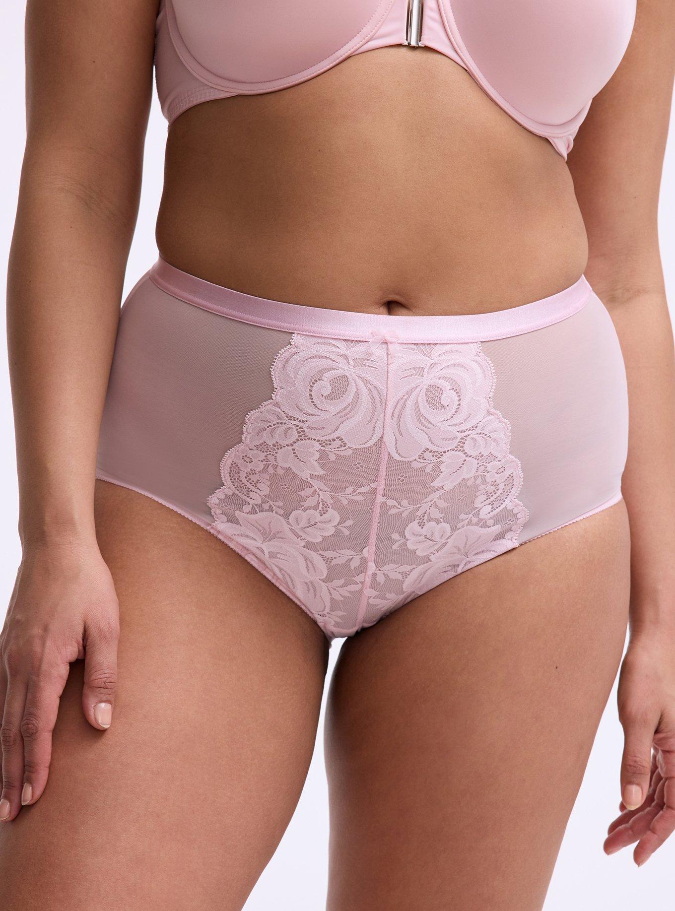Lace High-Rise Brief Panty, PARFAIT PINK, alternate