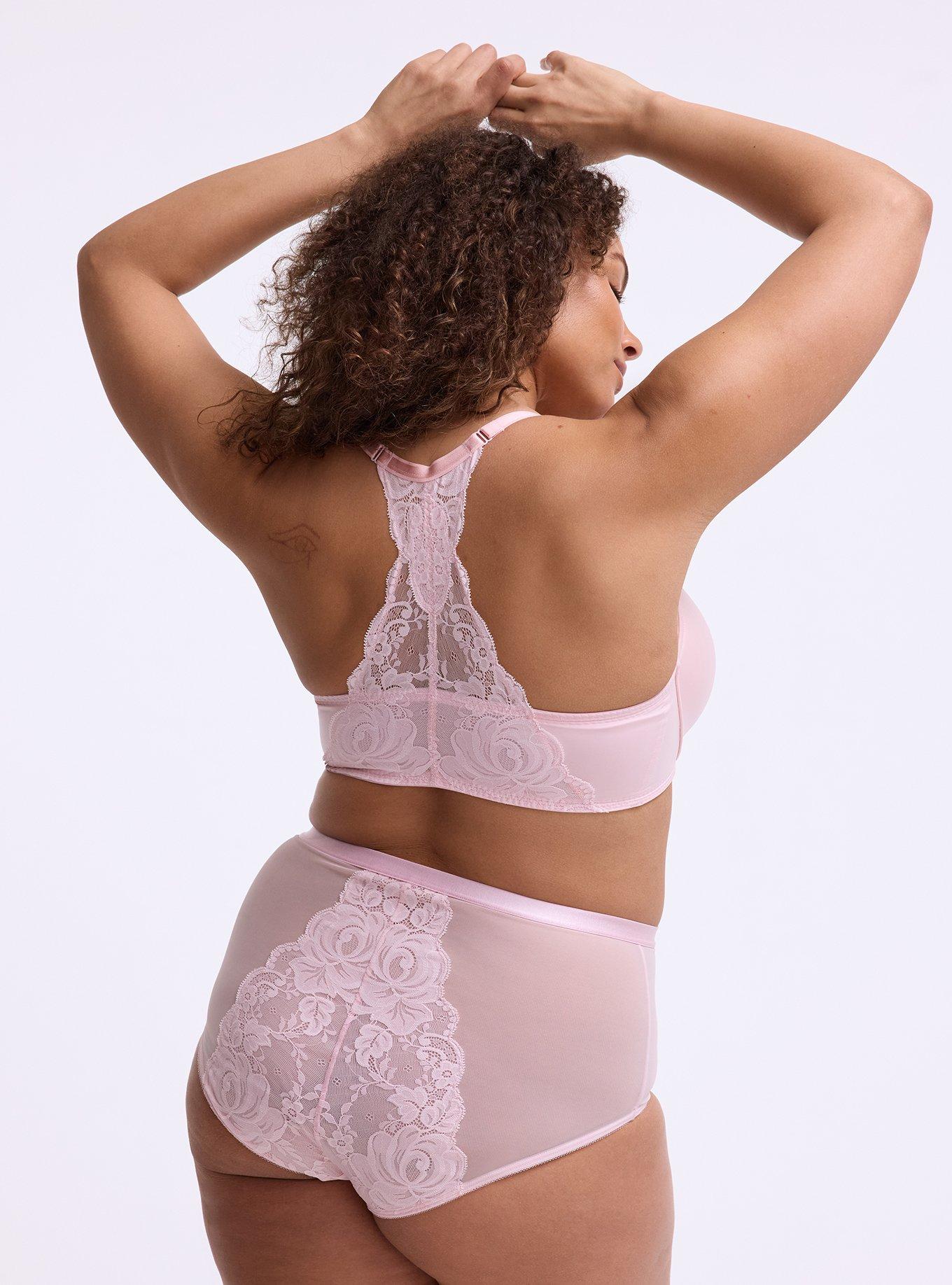 Lace High-Rise Brief Panty, PARFAIT PINK, alternate