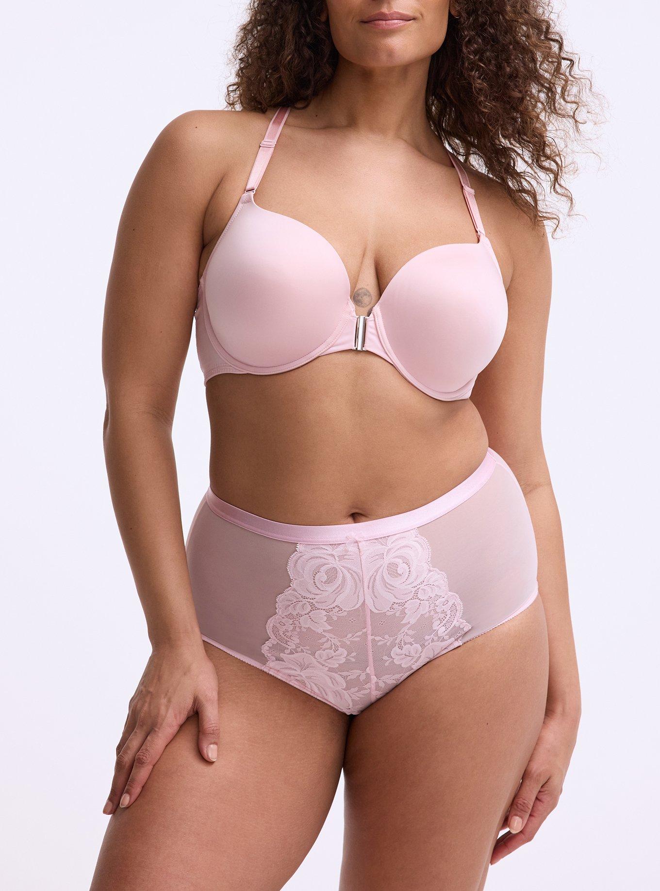 Lace High-Rise Brief Panty, PARFAIT PINK, alternate