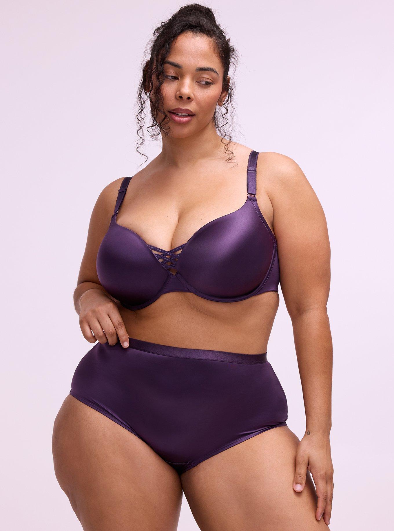 Shine Micro Mid-Rise Brief Panty, BLACKBERRY, hi-res