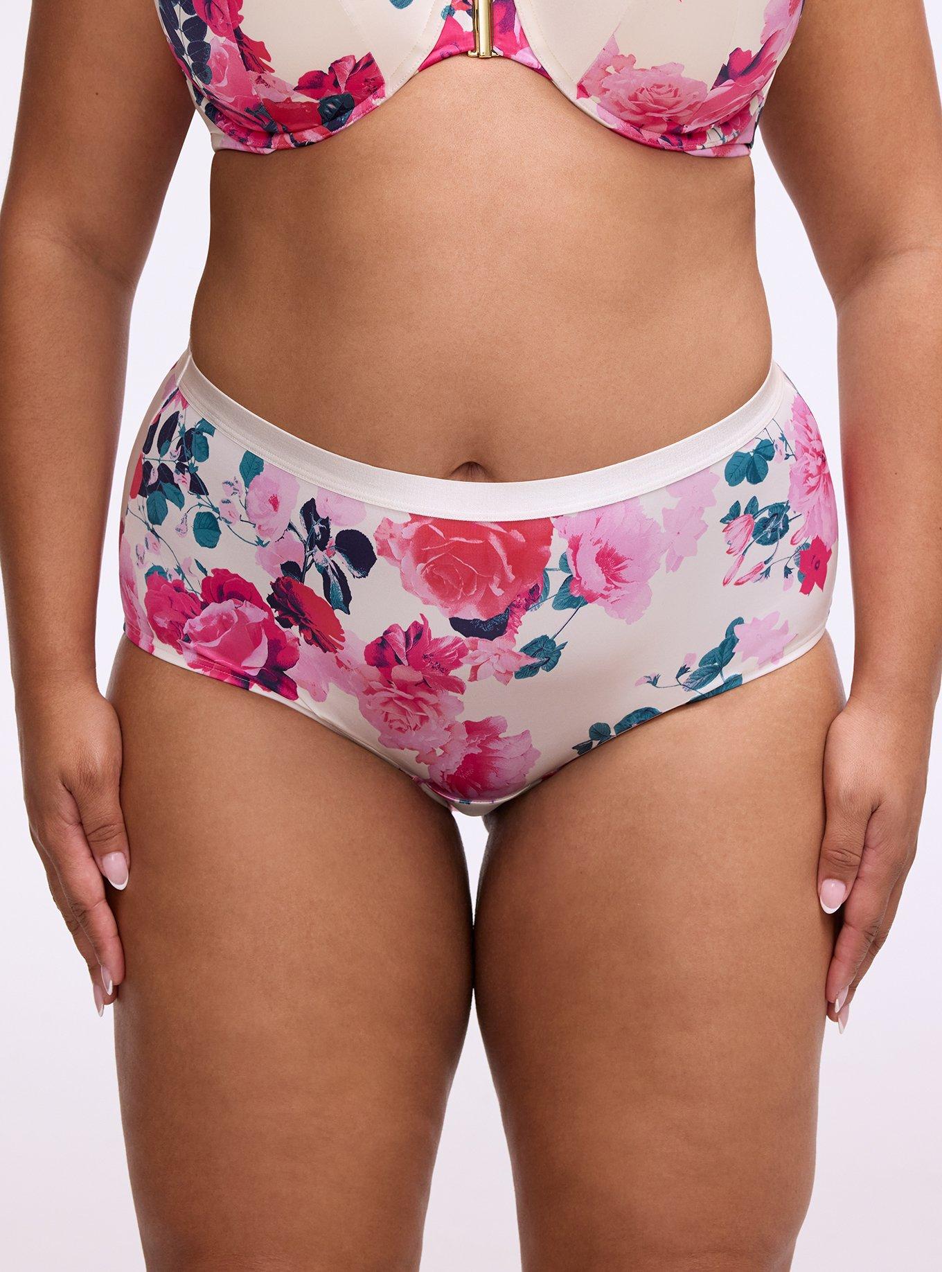 Shine Micro Mid-Rise Brief Panty, JEWEL FLORAL WHITE, alternate