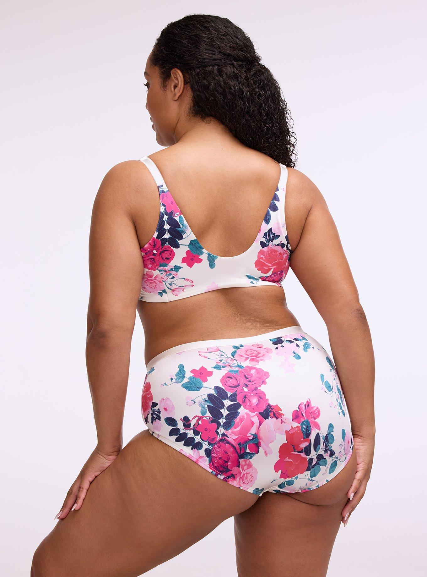 Shine Micro Mid-Rise Brief Panty, JEWEL FLORAL WHITE, alternate