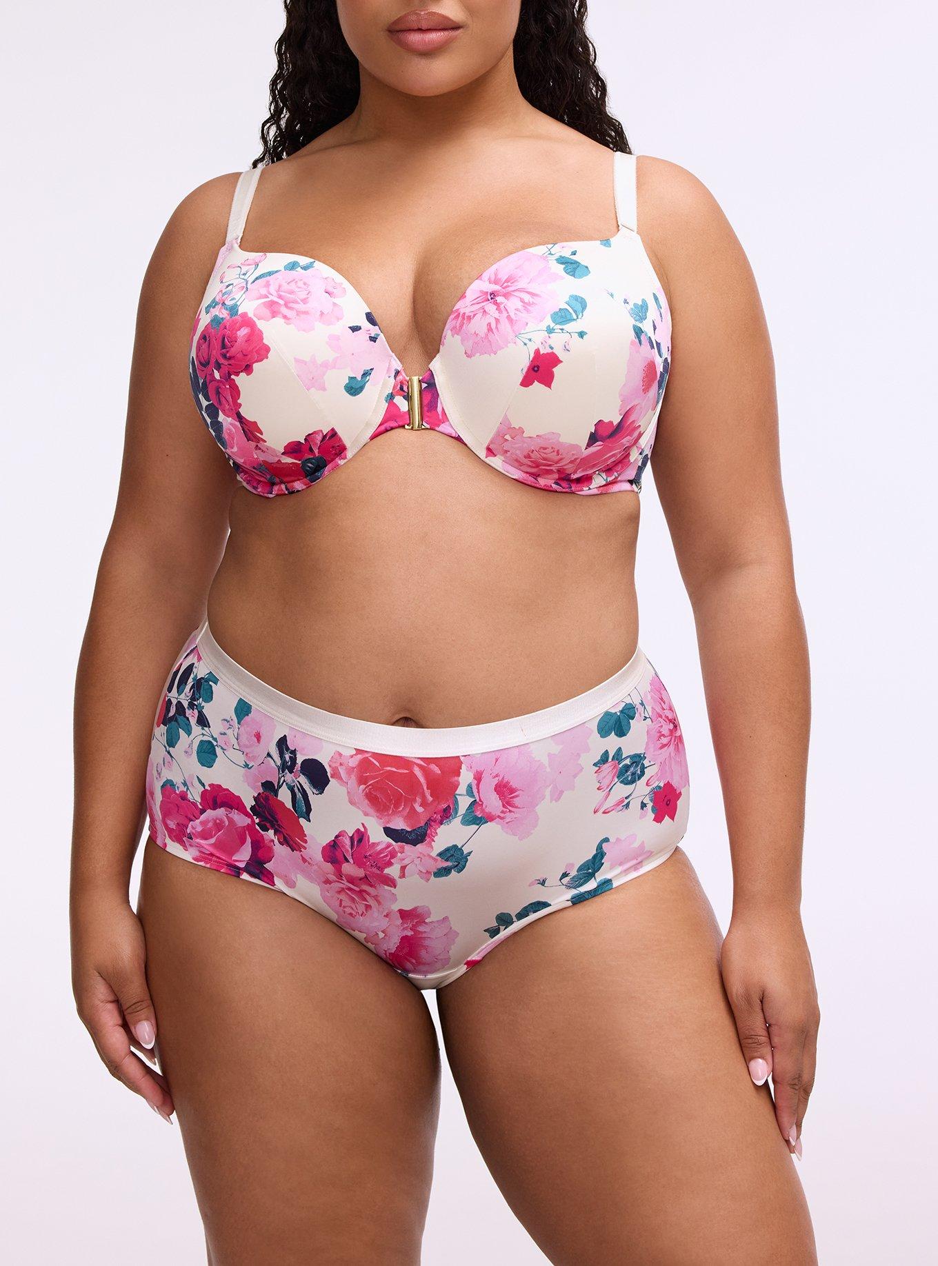 Shine Micro Mid-Rise Brief Panty, JEWEL FLORAL WHITE, alternate