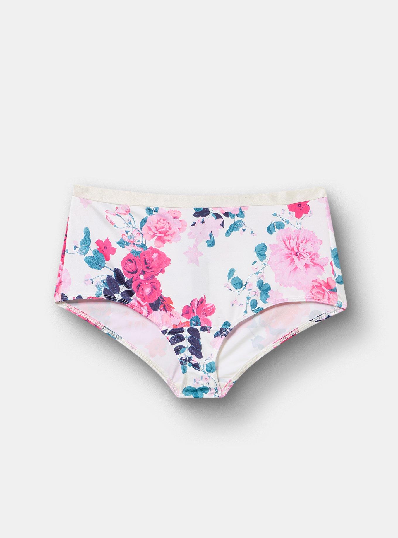 Shine Micro Mid-Rise Brief Panty, JEWEL FLORAL WHITE, hi-res