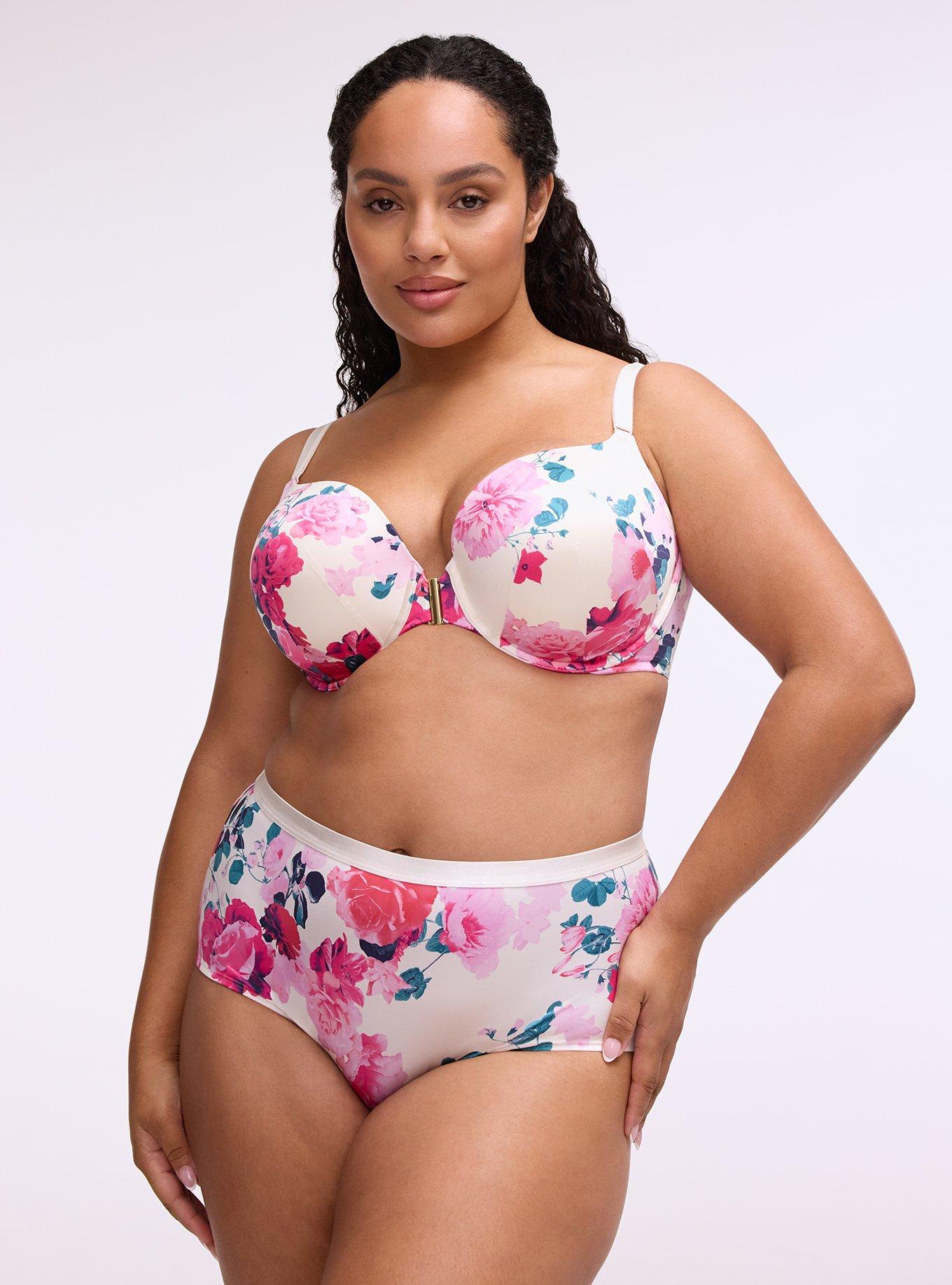 Shine Micro Mid-Rise Brief Panty, JEWEL FLORAL WHITE, hi-res