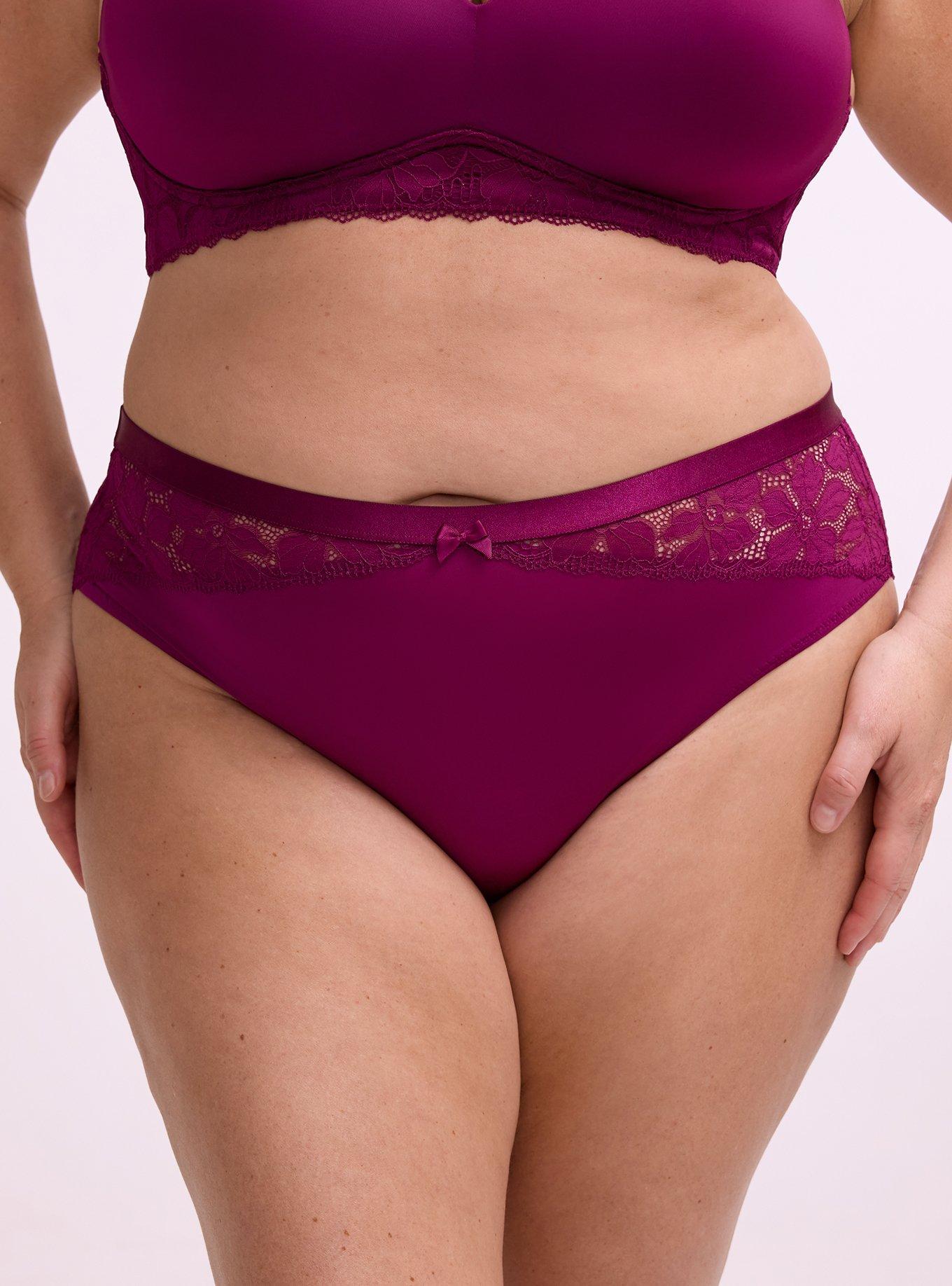 Lace Mid-Rise Hipster Panty, PLUM CASPIA, alternate