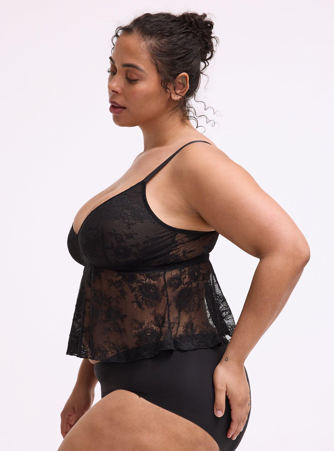 Nadia Lace V-Neck Cami, RICH BLACK, alternate