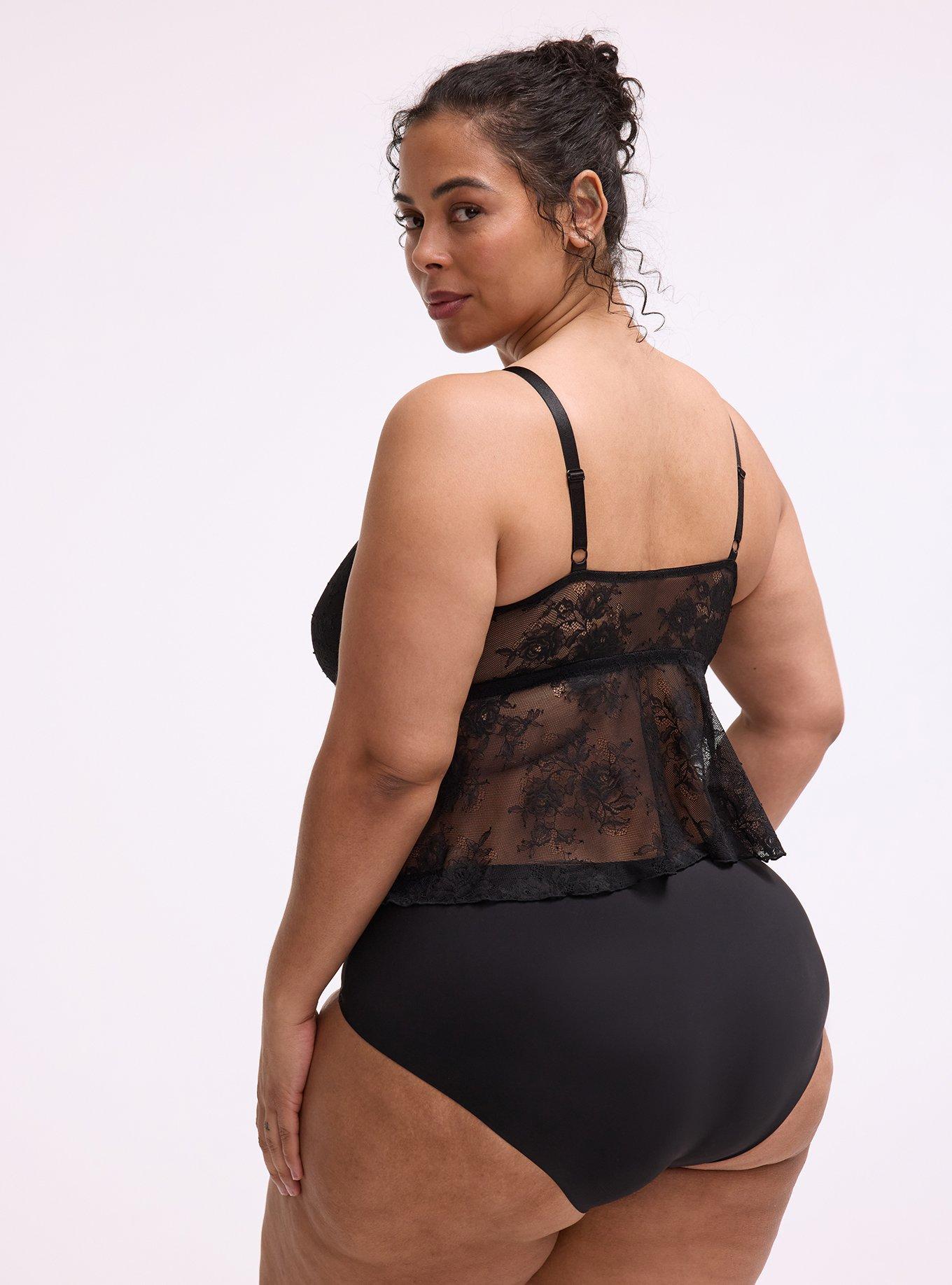 Nadia Lace V-Neck Cami, RICH BLACK, alternate