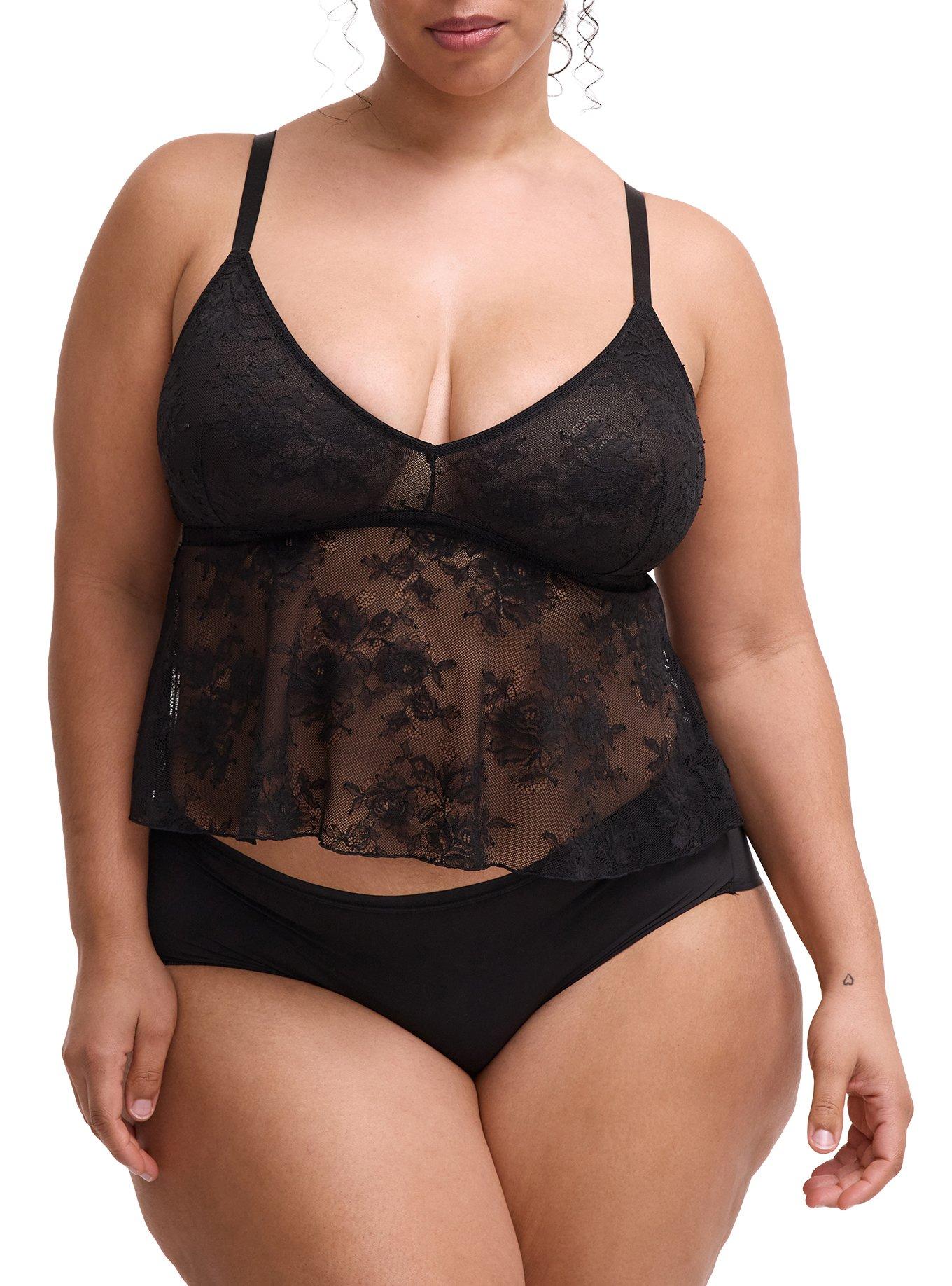 Nadia Lace V-Neck Cami, RICH BLACK, alternate