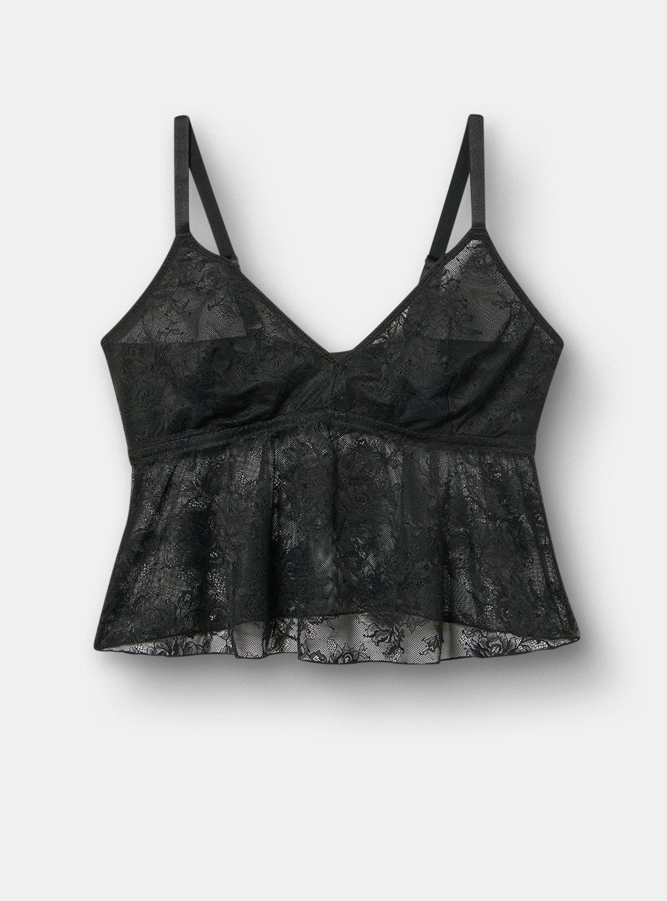 Nadia Lace V-Neck Cami, RICH BLACK, hi-res