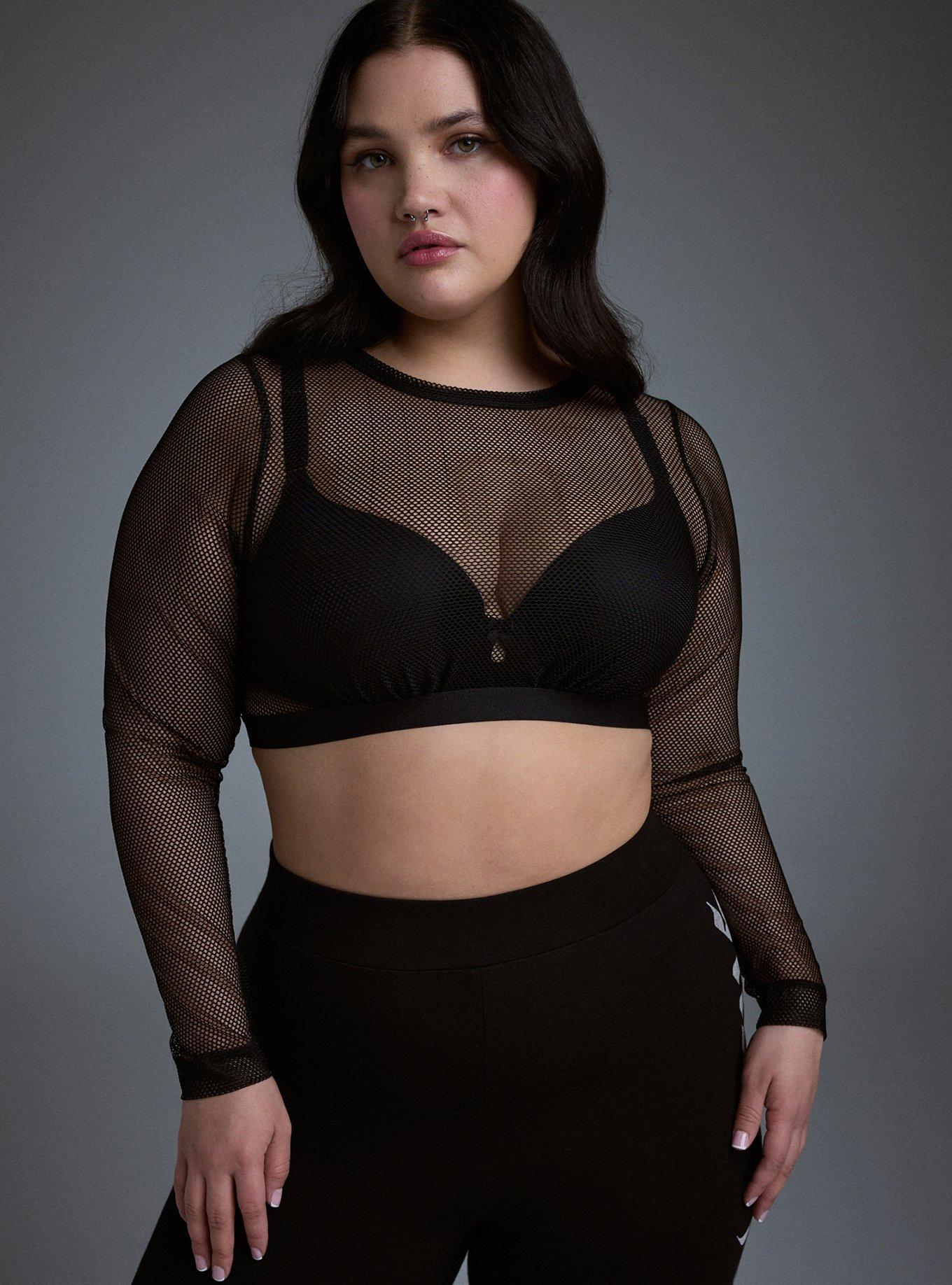 Nightfall Fishnet Under-It-All Crop Top, RICH BLACK, alternate