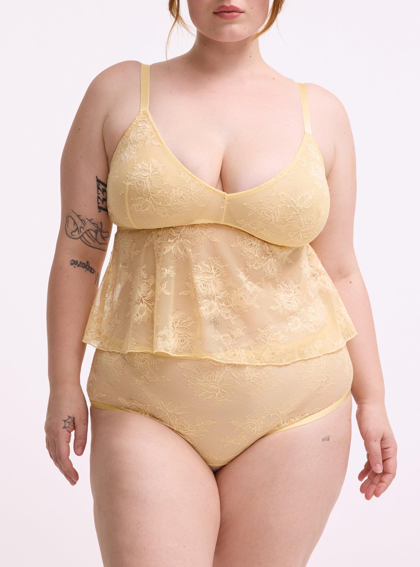 Nadia Lace Open Gusset Cheeky Panty, GOLDEN HAZE, alternate