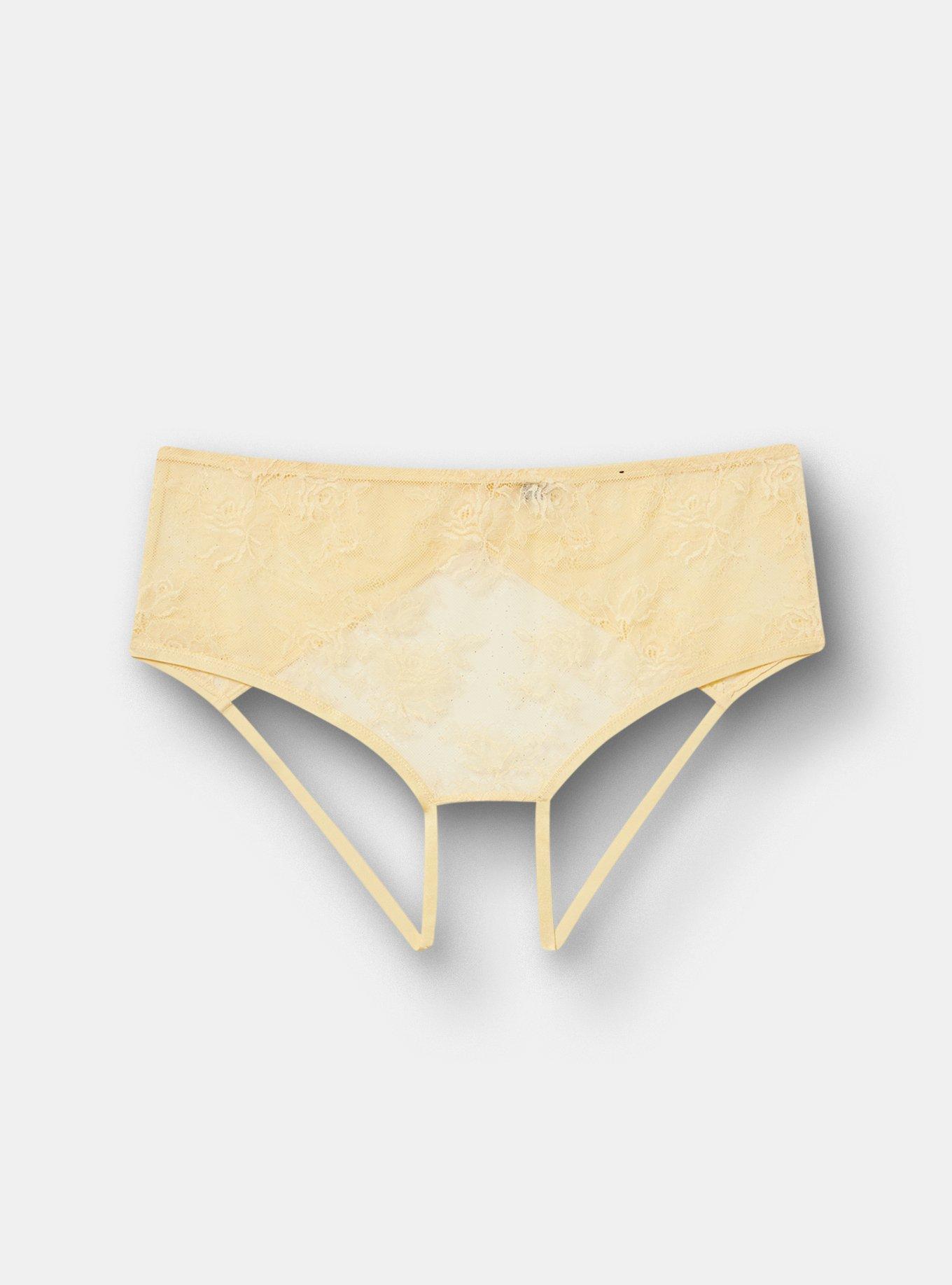 Nadia Lace Open Gusset Cheeky Panty, GOLDEN HAZE, hi-res