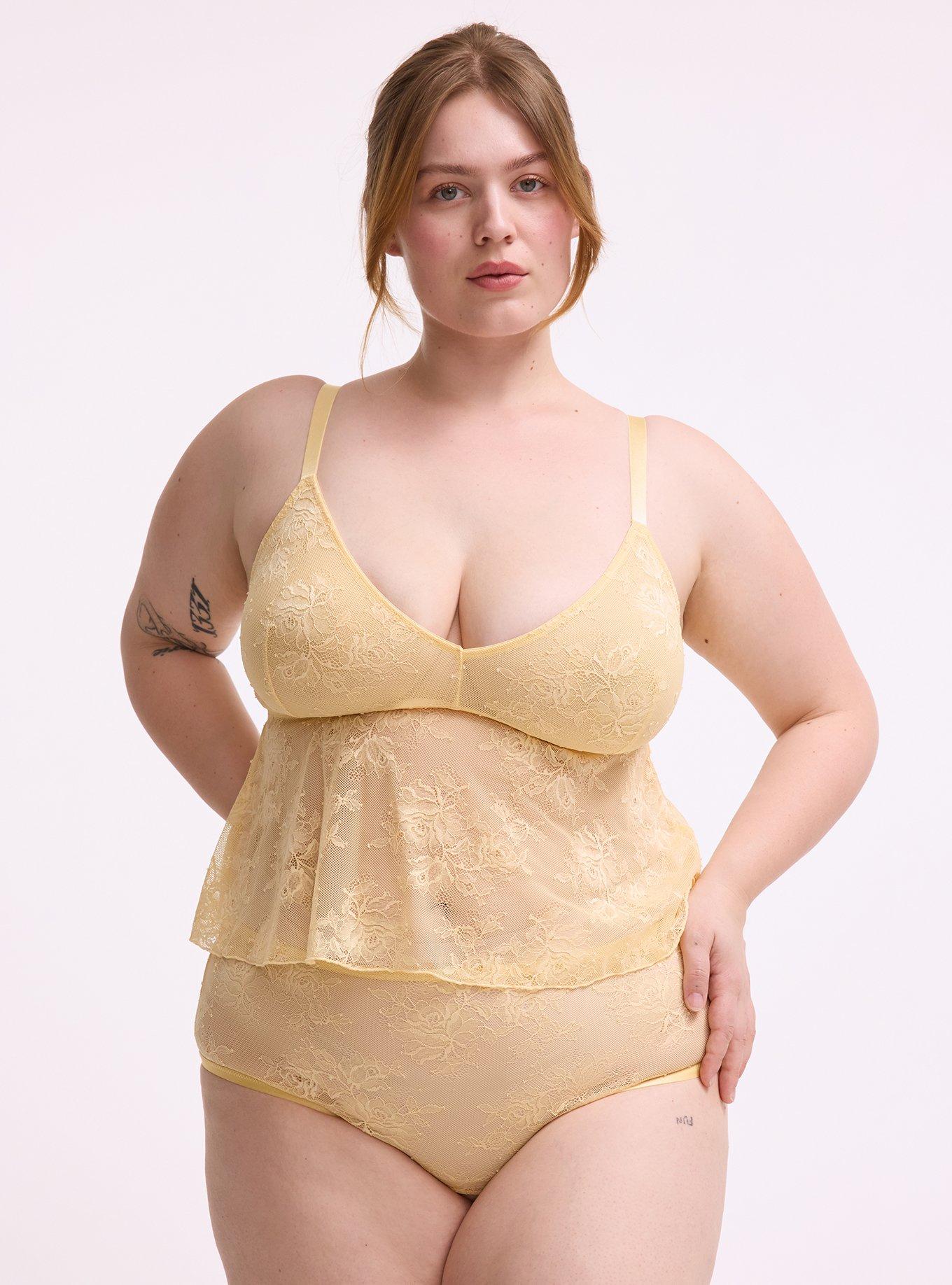 Nadia Lace Open Gusset Cheeky Panty, GOLDEN HAZE, hi-res