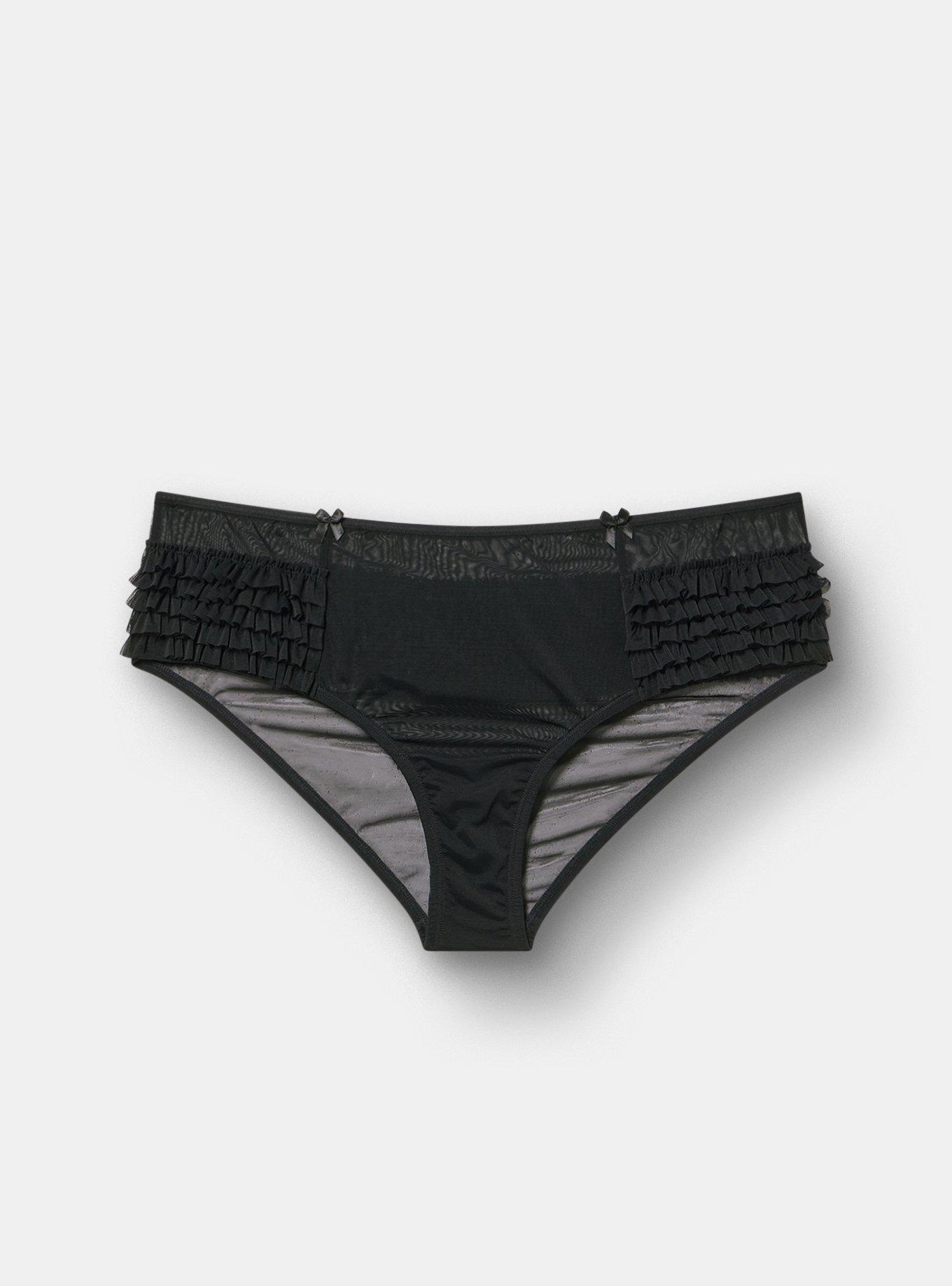 Rumba Mesh Mid-Rise Cheeky Panty, RICH BLACK, hi-res