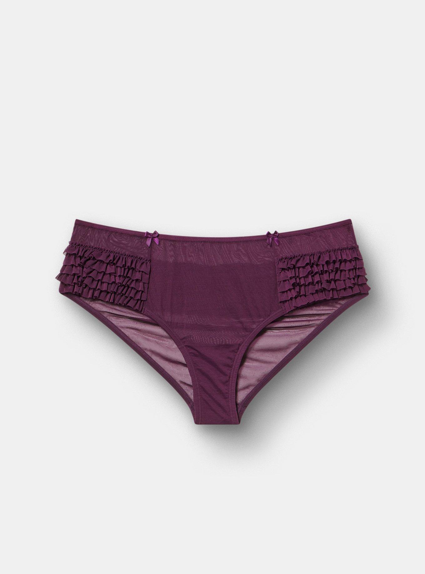 Rumba Mesh Mid-Rise Cheeky Panty, POTENT PURPLE, hi-res