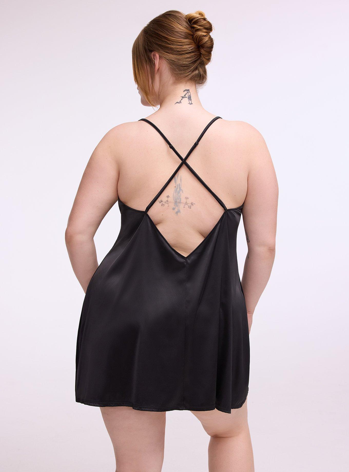 Stretch Satin Slip, RICH BLACK, alternate