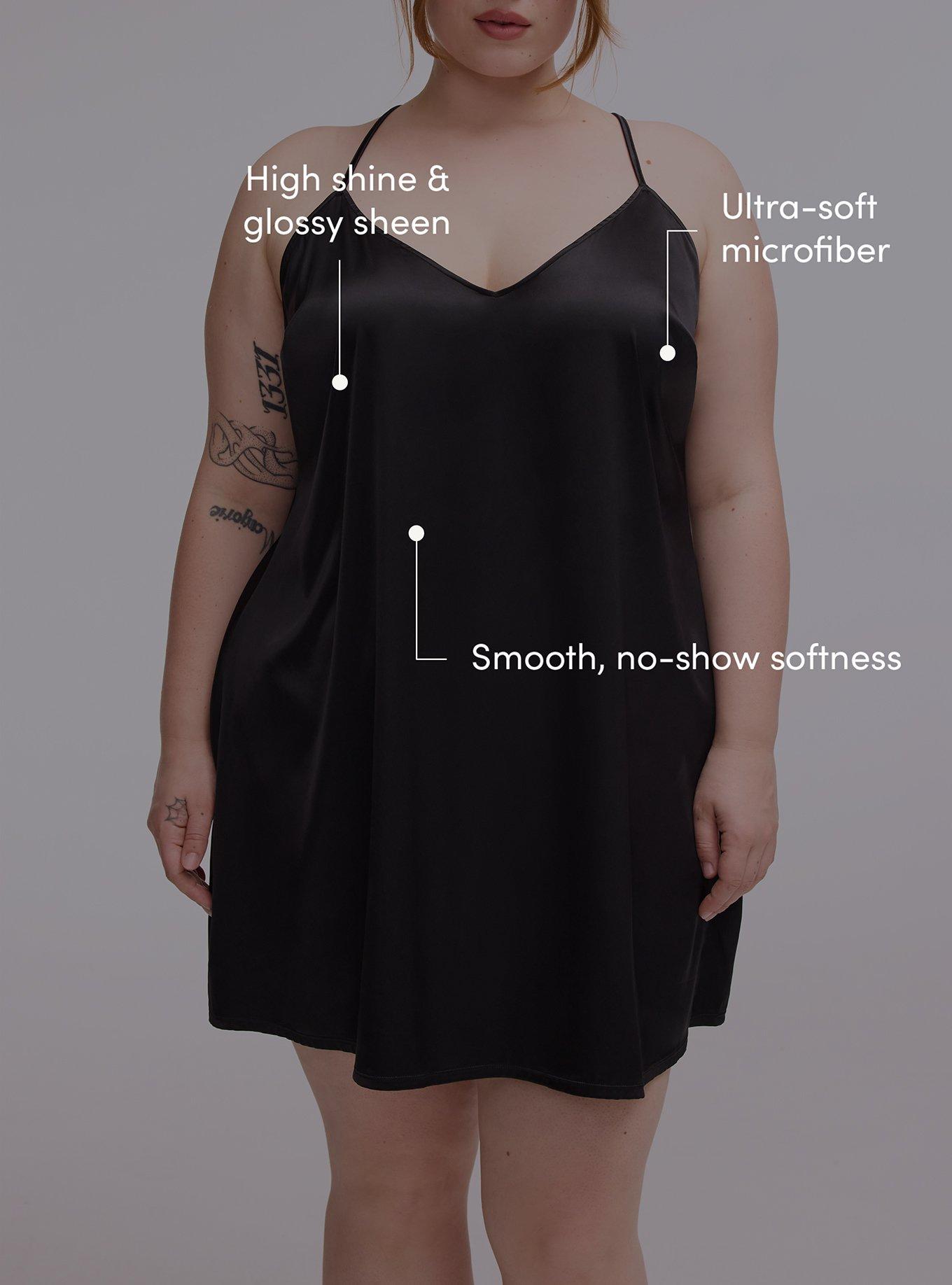 Stretch Satin Slip, RICH BLACK, alternate