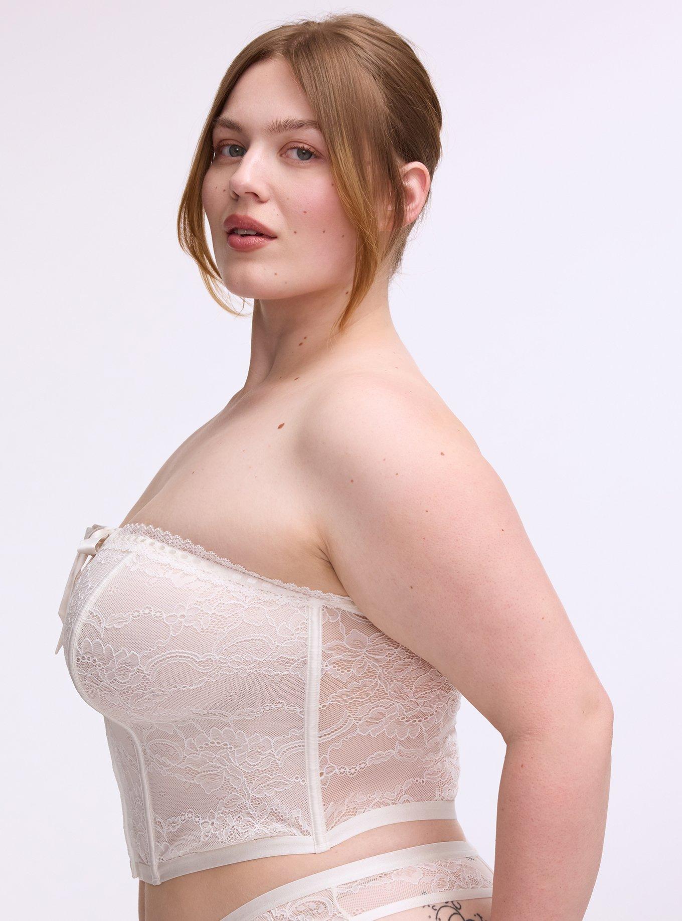 Bridal Lace Bustier Top, CLOUD DANCER, alternate