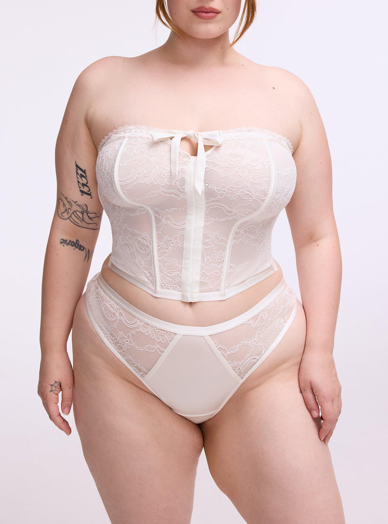 Bridal Lace Bustier Top, CLOUD DANCER, alternate