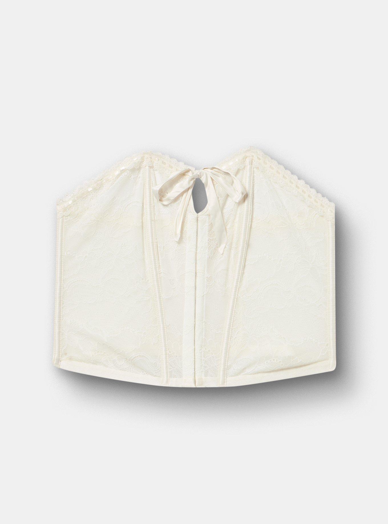 Bridal Lace Bustier Top, CLOUD DANCER, hi-res