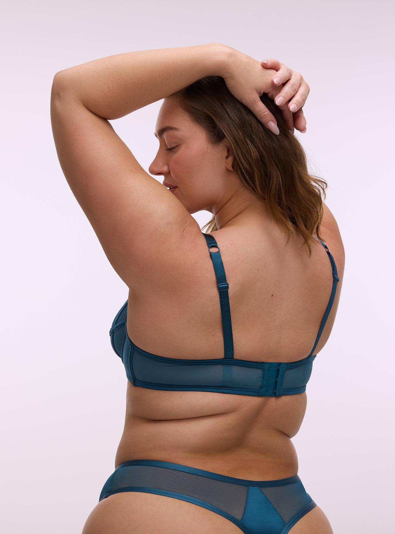 Mesh & Shine Strappy Underwire Bra, LEGION BLUE, alternate