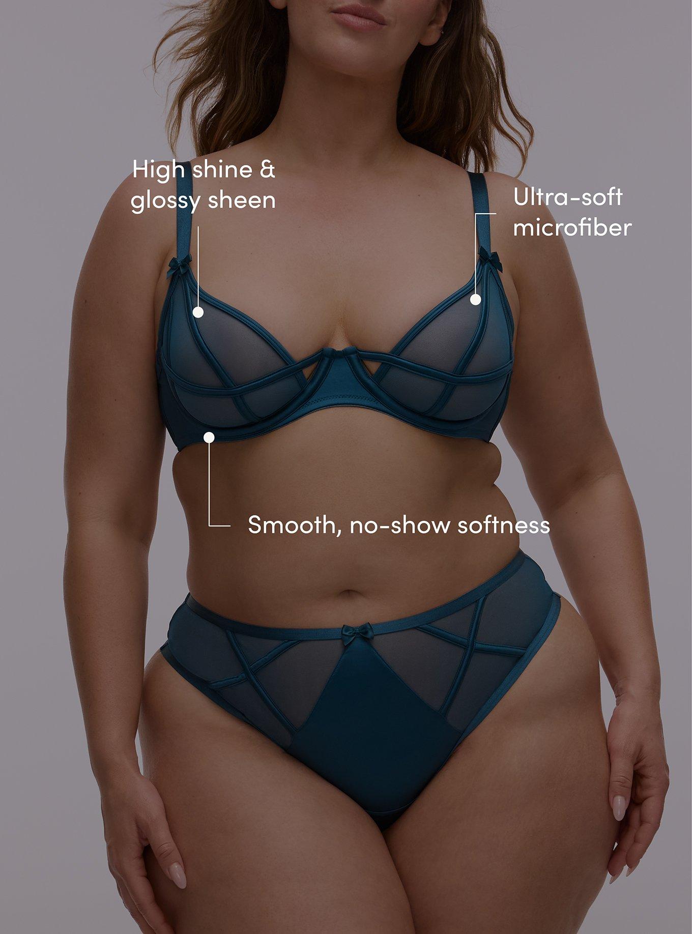 Mesh & Shine Strappy Underwire Bra, LEGION BLUE, alternate