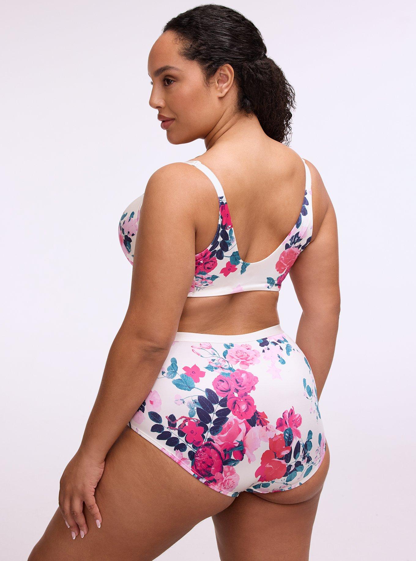 Perfect Coverage Push-Up Shine Front Close Bra, JEWEL FLORAL WHITE, alternate