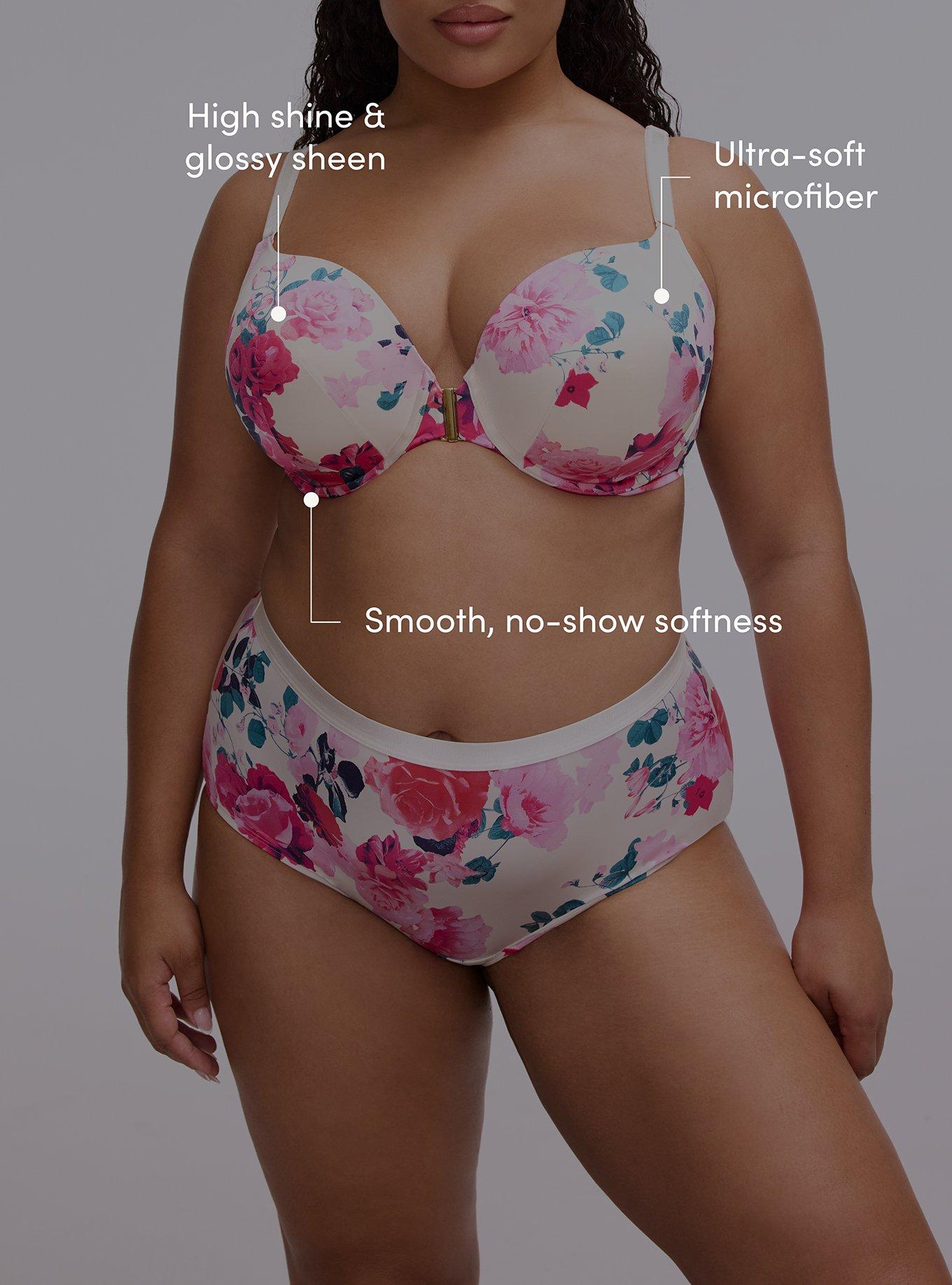 Perfect Coverage Push-Up Shine Front Close Bra, JEWEL FLORAL WHITE, alternate