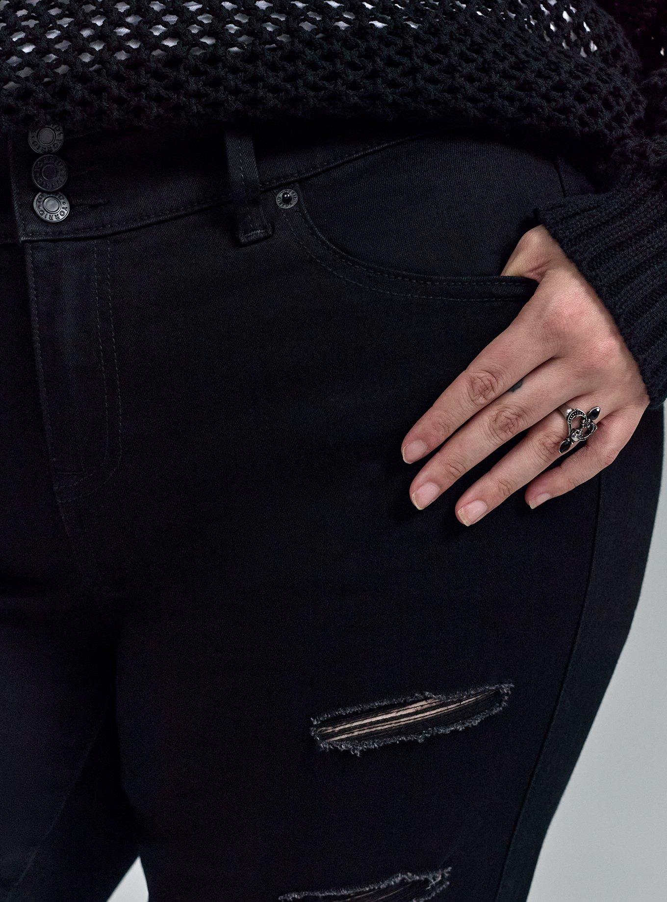 Nightfall High-Rise Super Destructed Jegging, BLACK, alternate