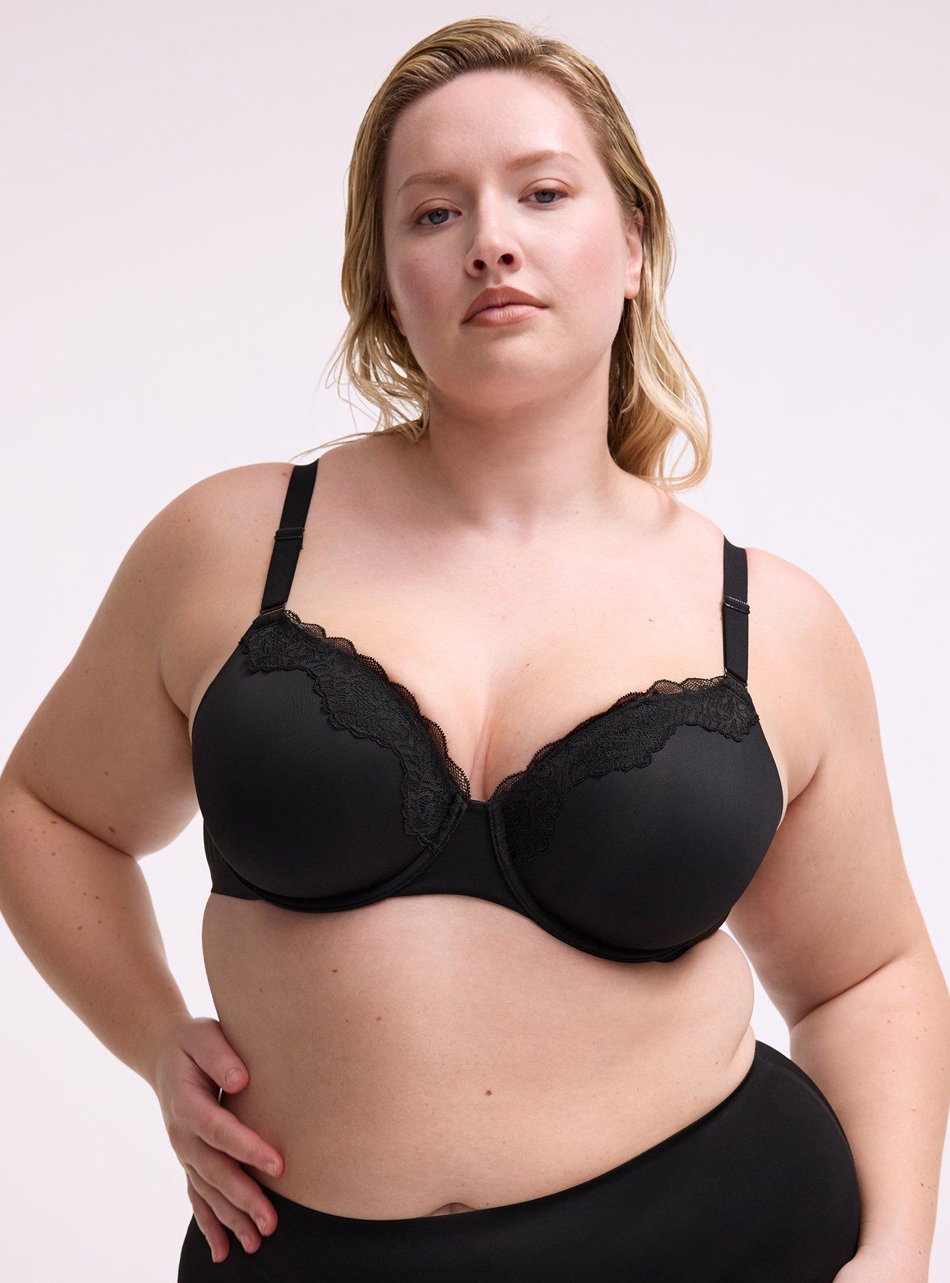 Plus Size Full Coverage Lightly Lined Cloud Bra, RICH BLACK, hi-res