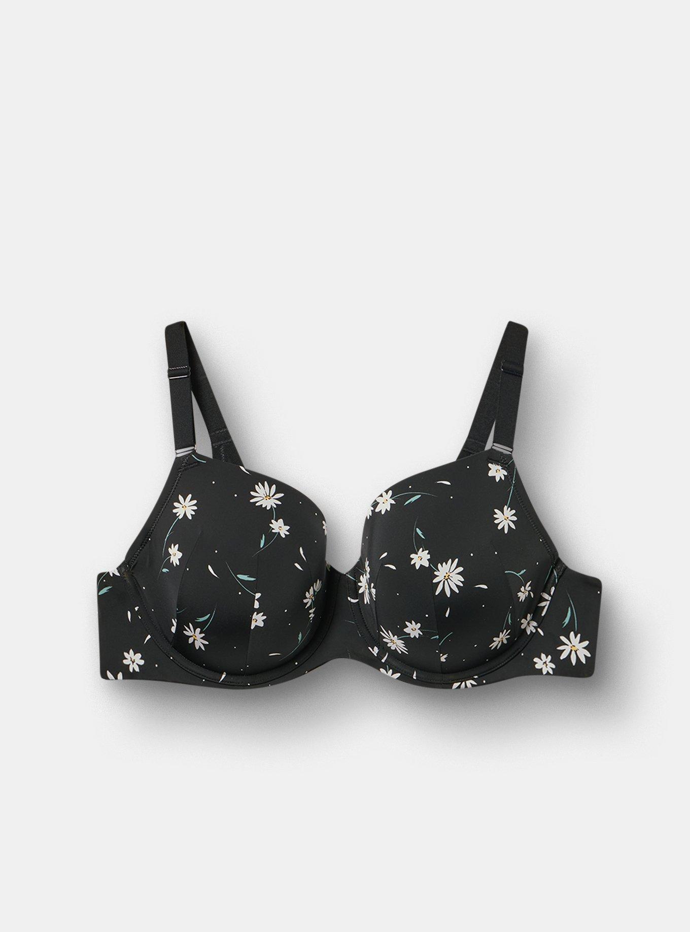 Full Coverage Lightly Lined Smooth Bra, DAISY DANCE FLORAL BLACK, hi-res