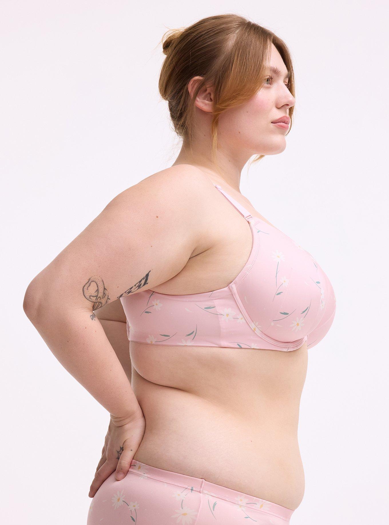 Full Coverage Lightly Lined Smooth Bra, DAISY DANCE FLORAL PINK, alternate