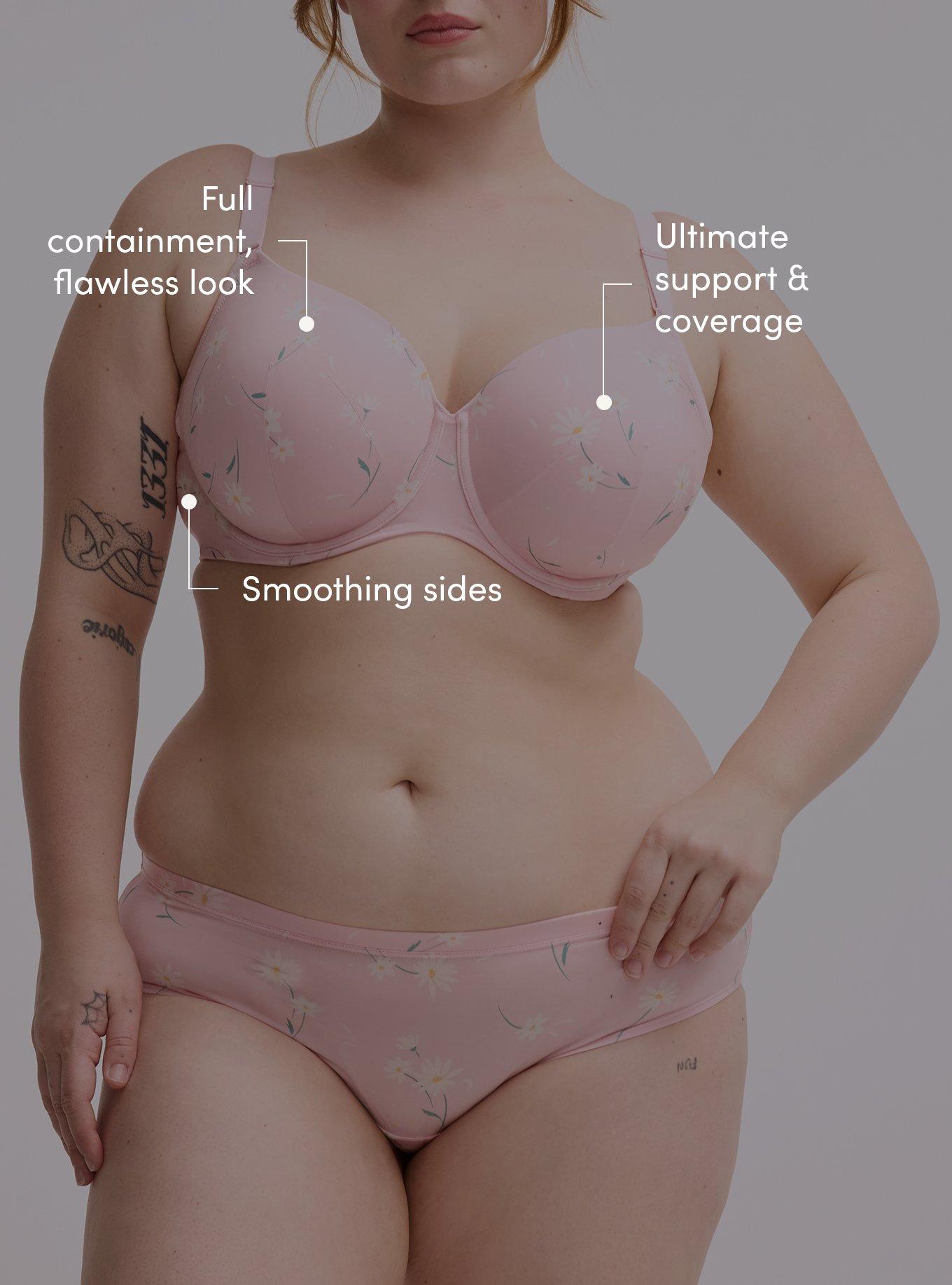 Full Coverage Lightly Lined Smooth Bra, DAISY DANCE FLORAL PINK, alternate