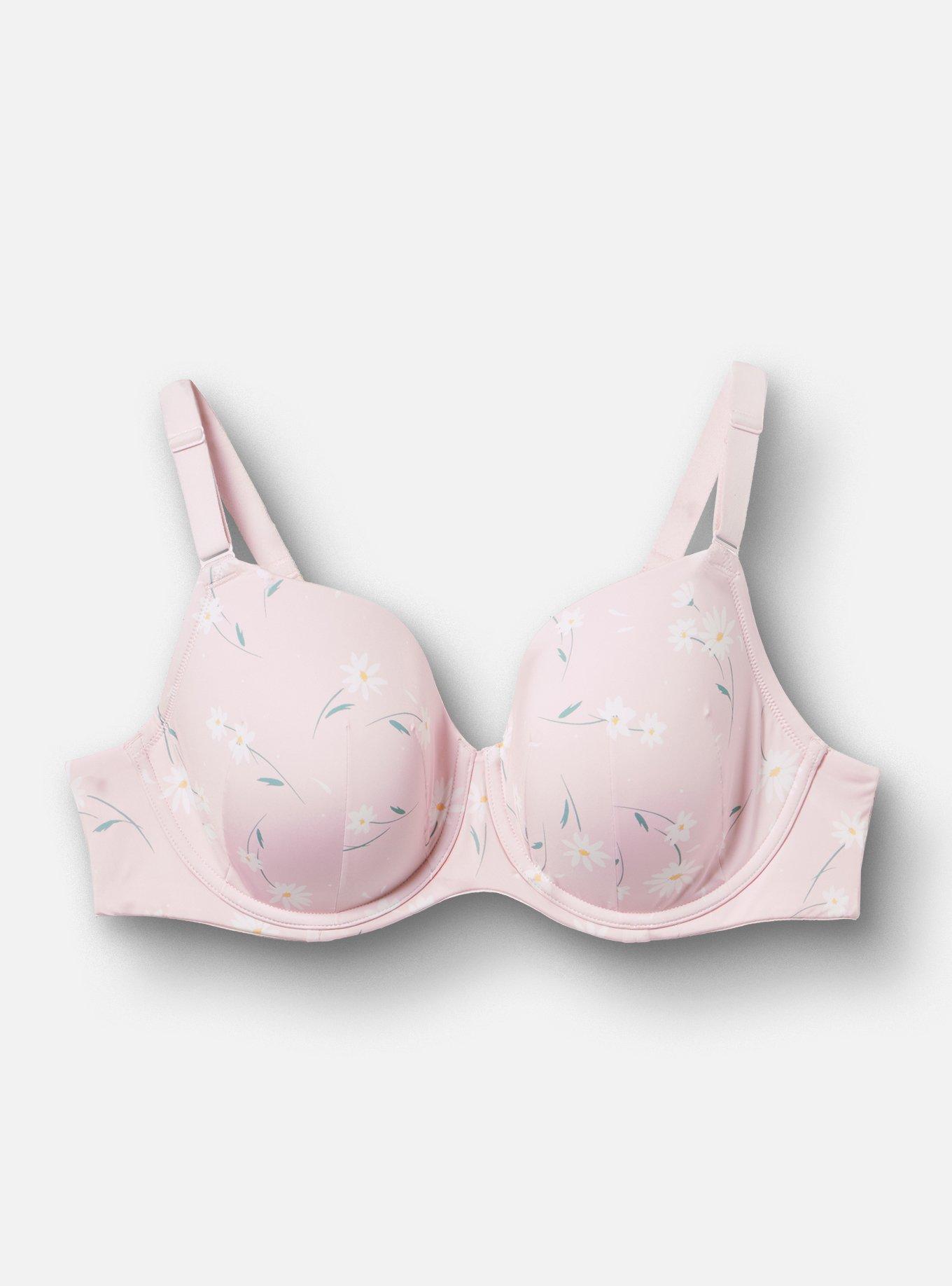 Full Coverage Lightly Lined Smooth Bra, DAISY DANCE FLORAL PINK, hi-res