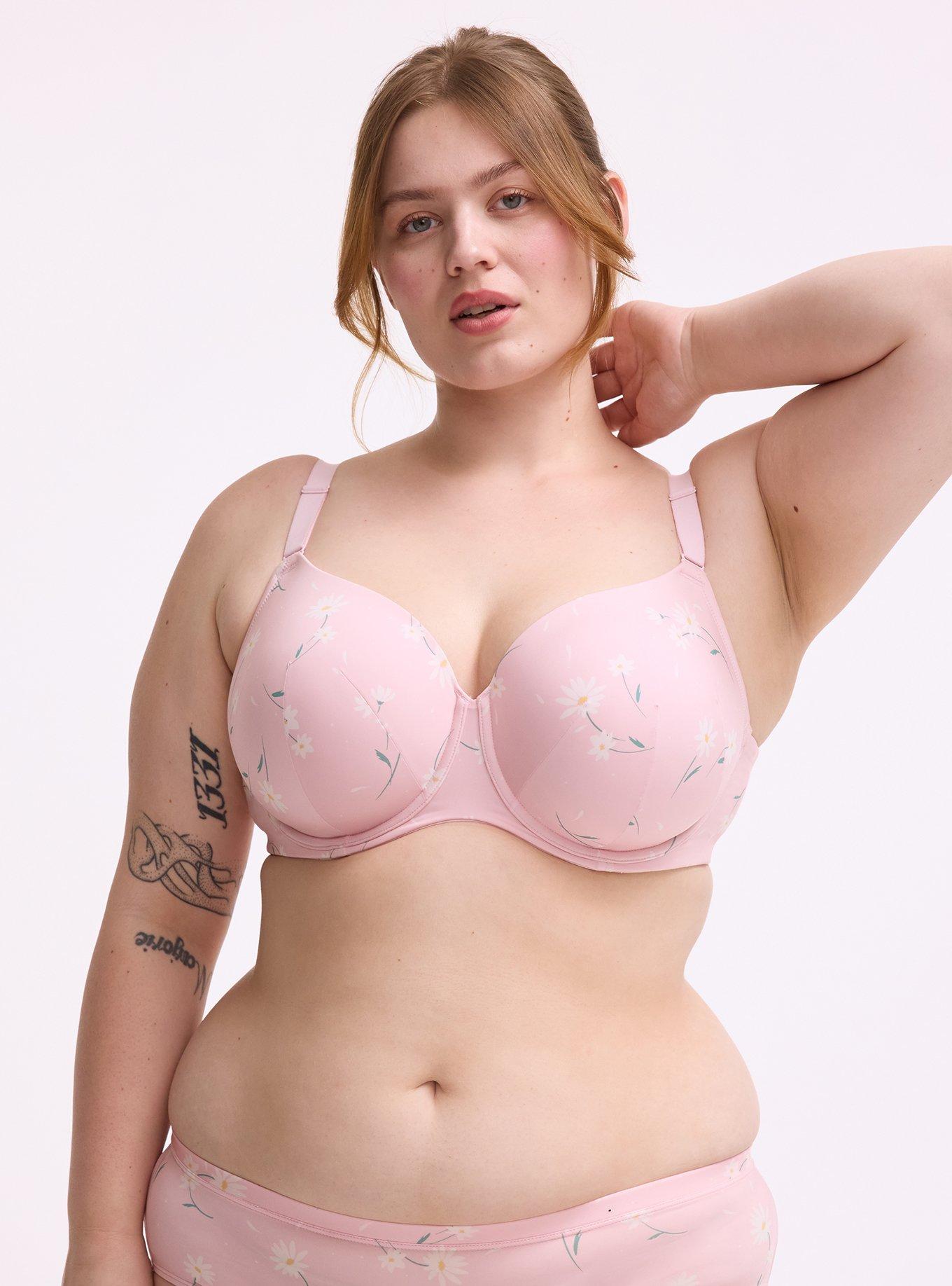 Full Coverage Lightly-Lined Smooth Bra, DAISY DANCE FLORAL PINK, hi-res