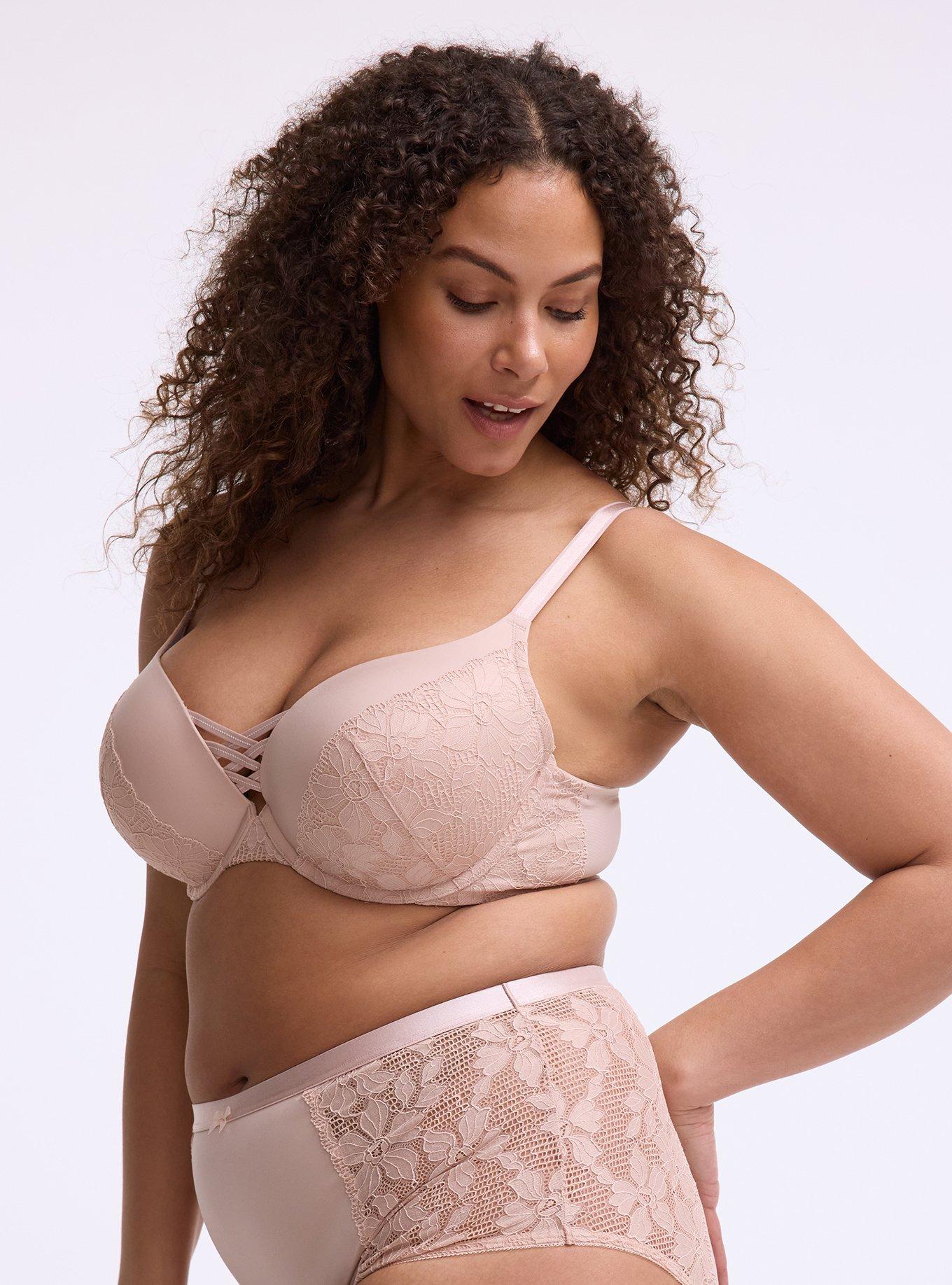 Ava Plunge Push-Up Lace Bra, ROSE DUST, alternate