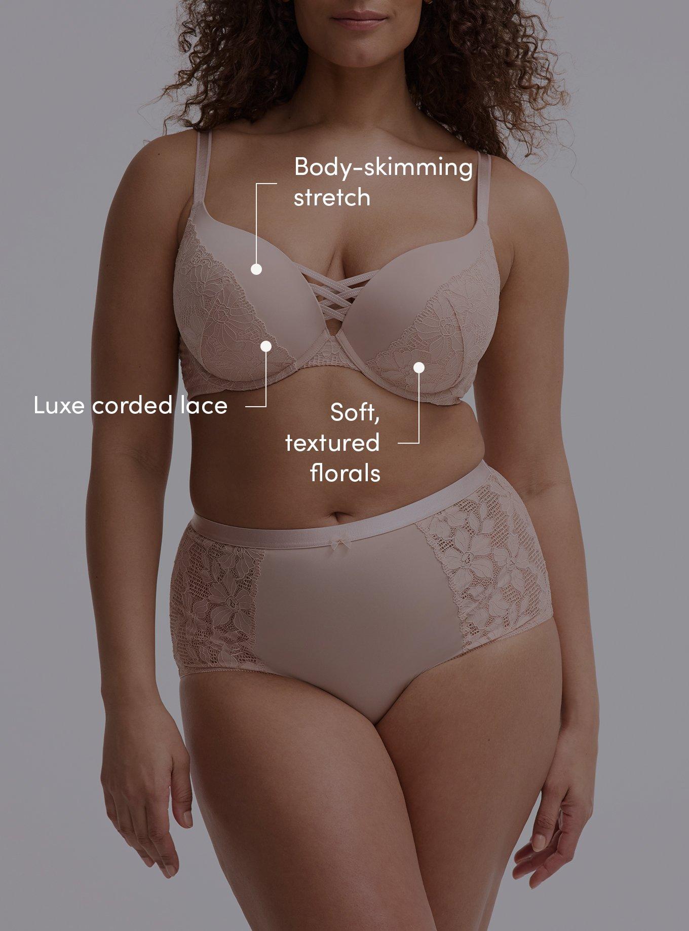 Ava Plunge Push-Up Lace Bra, ROSE DUST, alternate