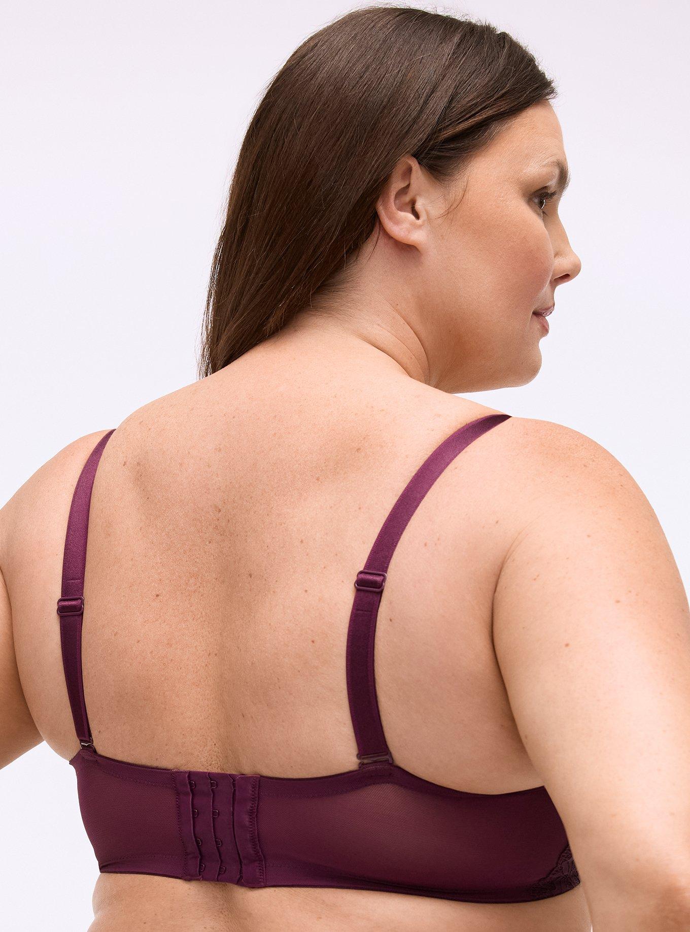 Ava Plunge Push-Up Lace Bra, POTENT PURPLE, alternate