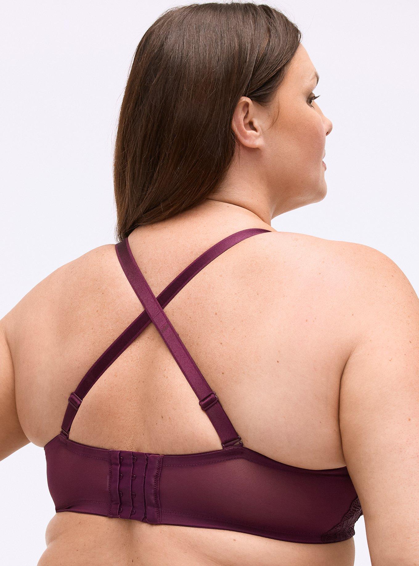 Ava Plunge Push-Up Lace Bra, POTENT PURPLE, alternate