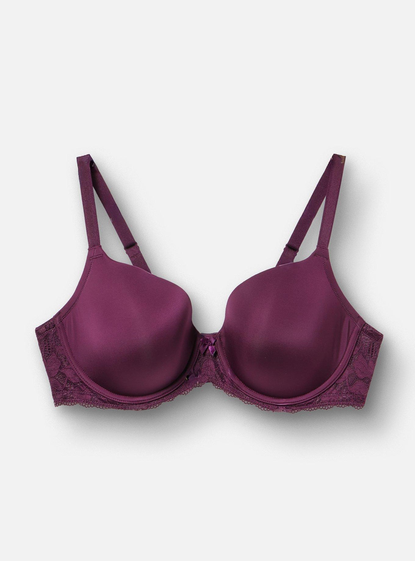 Ava Plunge Push-Up Lace Bra, POTENT PURPLE, hi-res