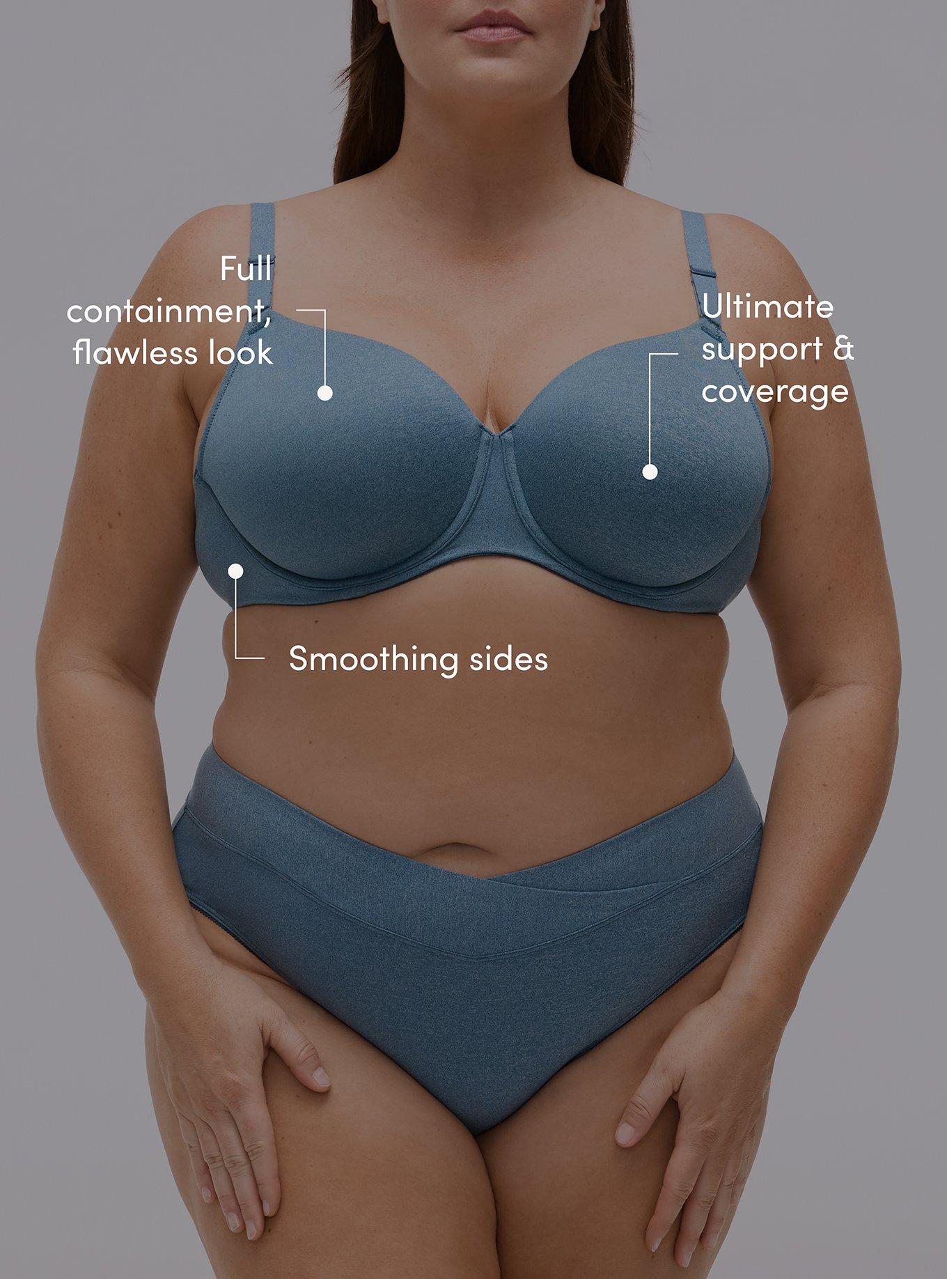Full Coverage Lightly Lined Smooth Bra, LEGION BLUE HEATHER, alternate