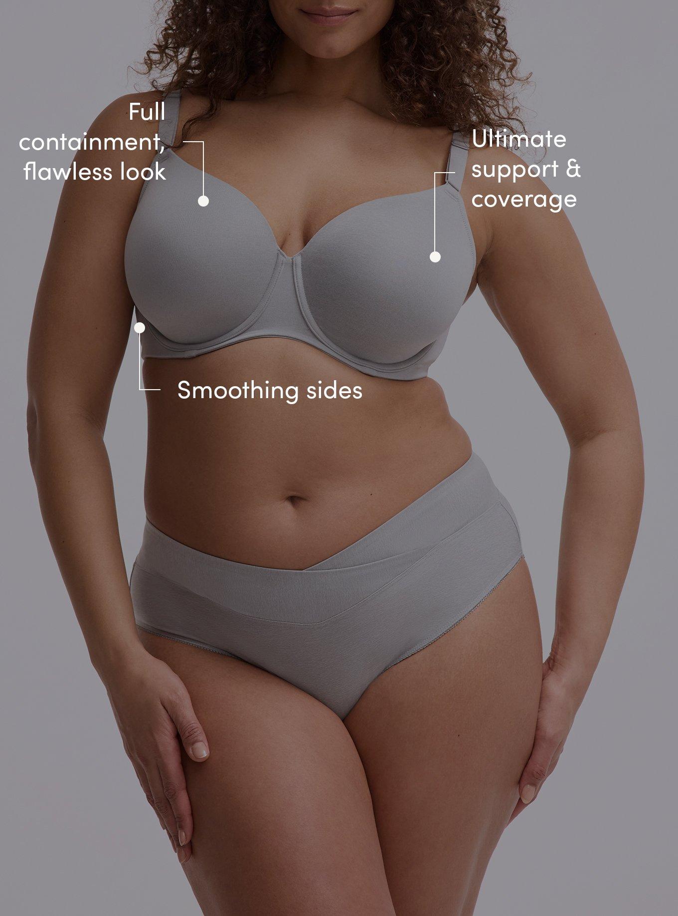 Full Coverage Lightly Lined Smooth Bra, FORMAL GRAY HEATHER, alternate