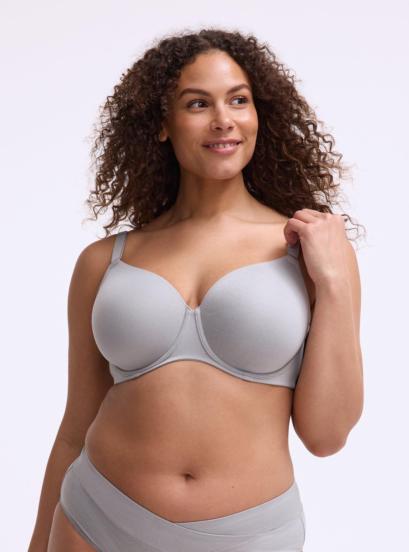 Full Coverage Lightly-Lined Smooth Bra, FORMAL GRAY HEATHER, hi-res