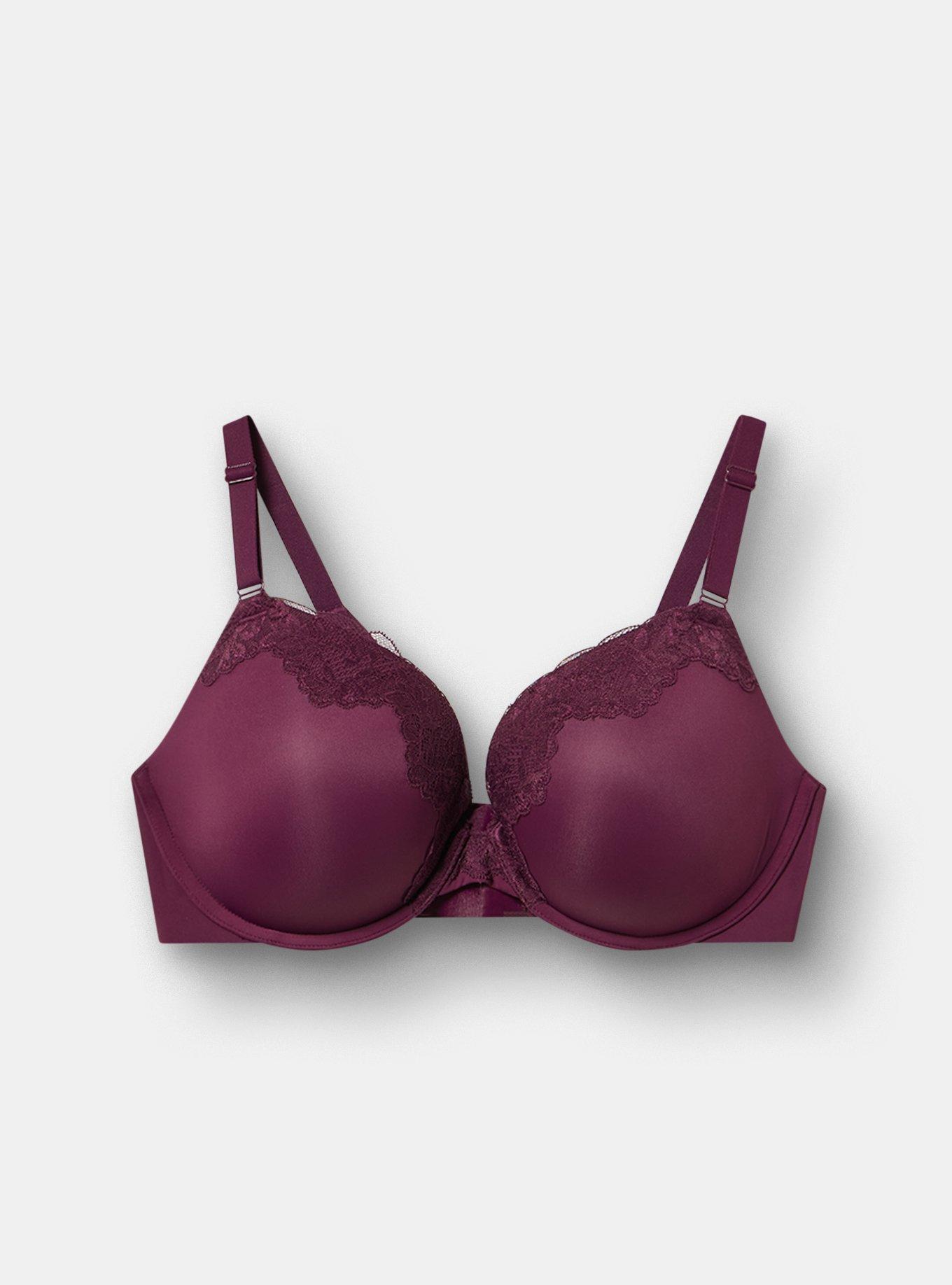 Plus Size Cloud Plunge Push-Up Smooth Bra, POTENT PURPLE, hi-res