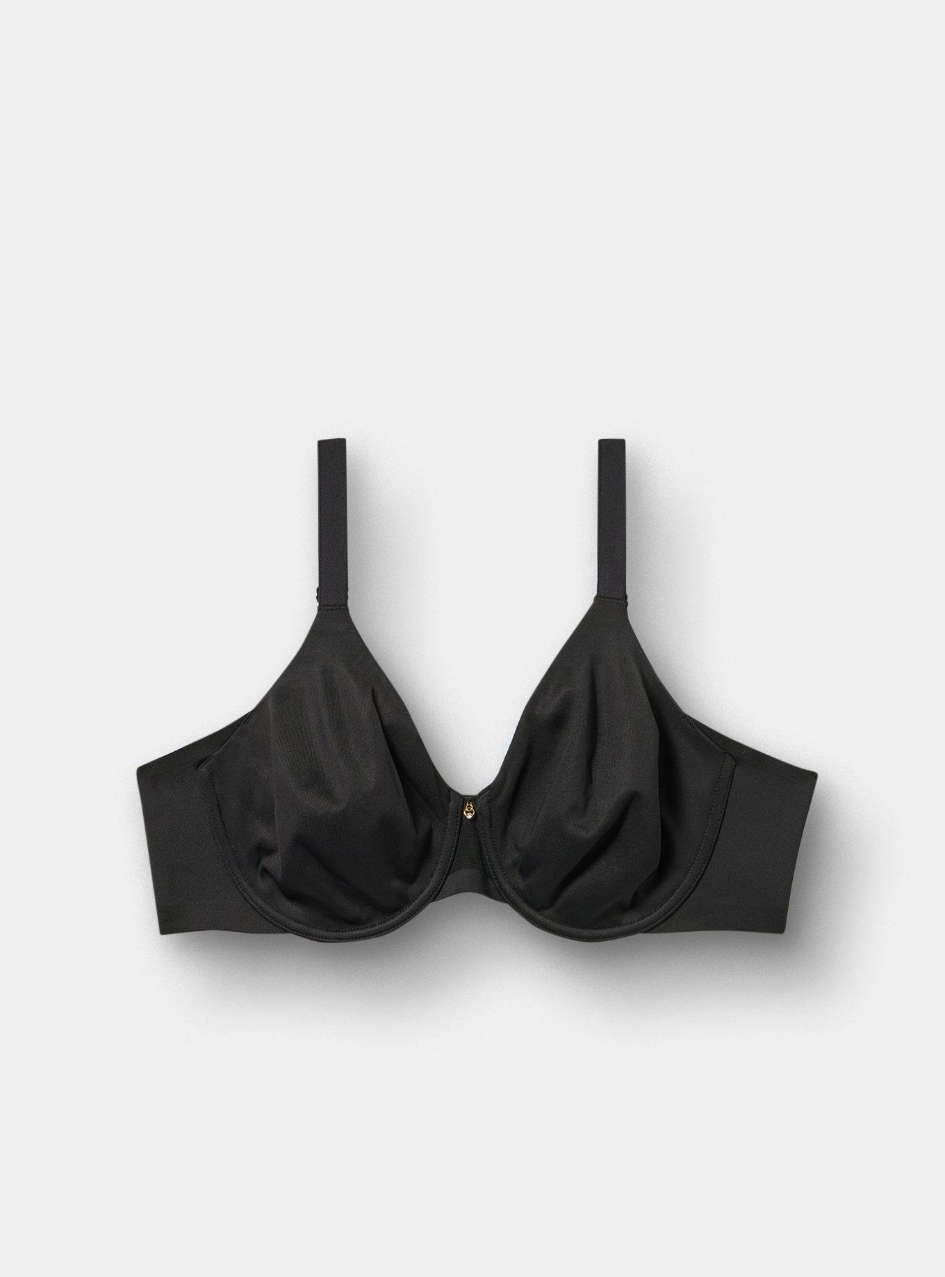 Full Coverage Unlined Minimizer Bra, RICH BLACK, flat