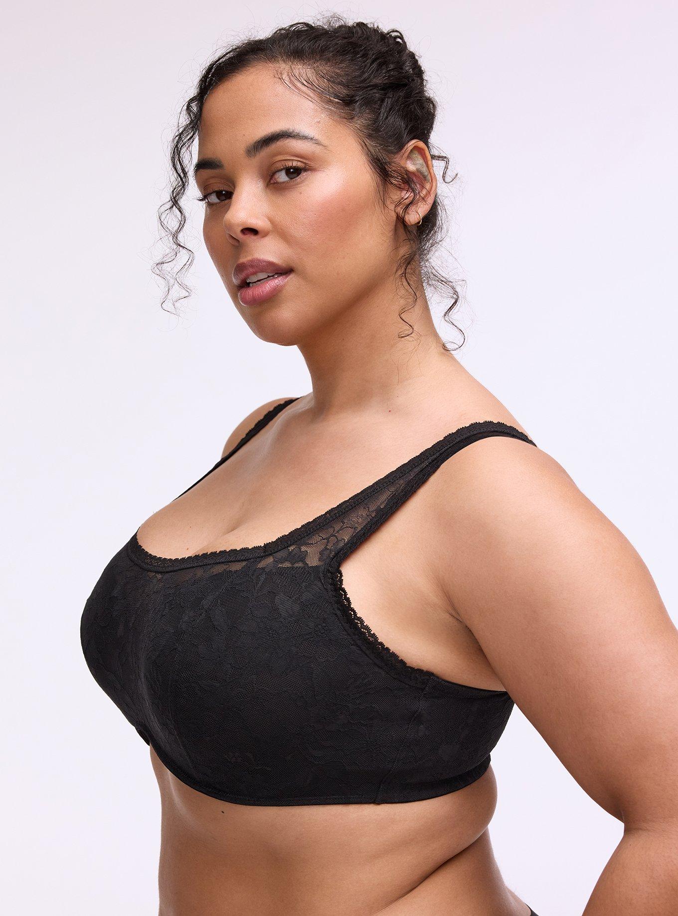 Balconette Unlined Lace Bra, RICH BLACK, alternate